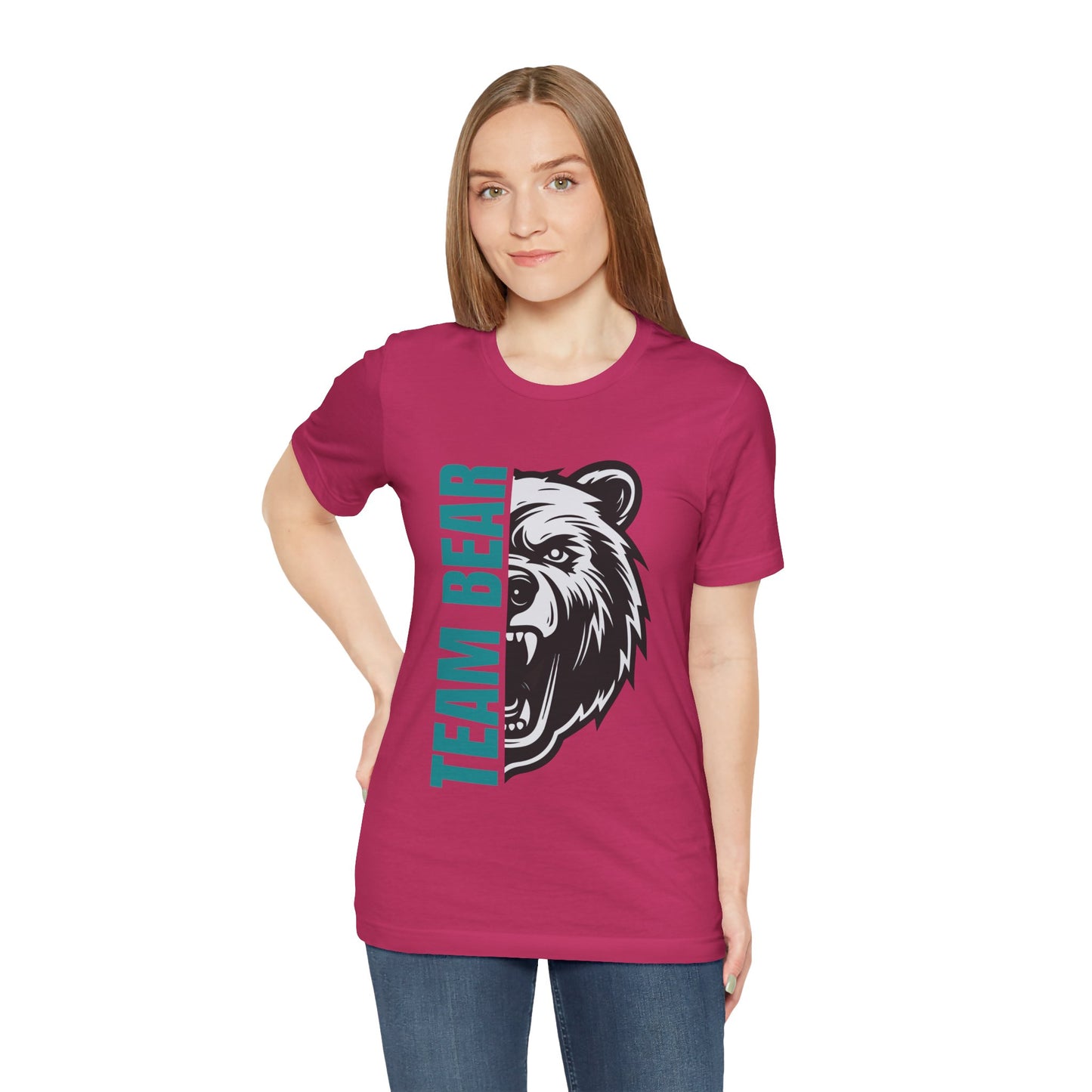 Women's "Team Bear" Tee - Teal Lettering