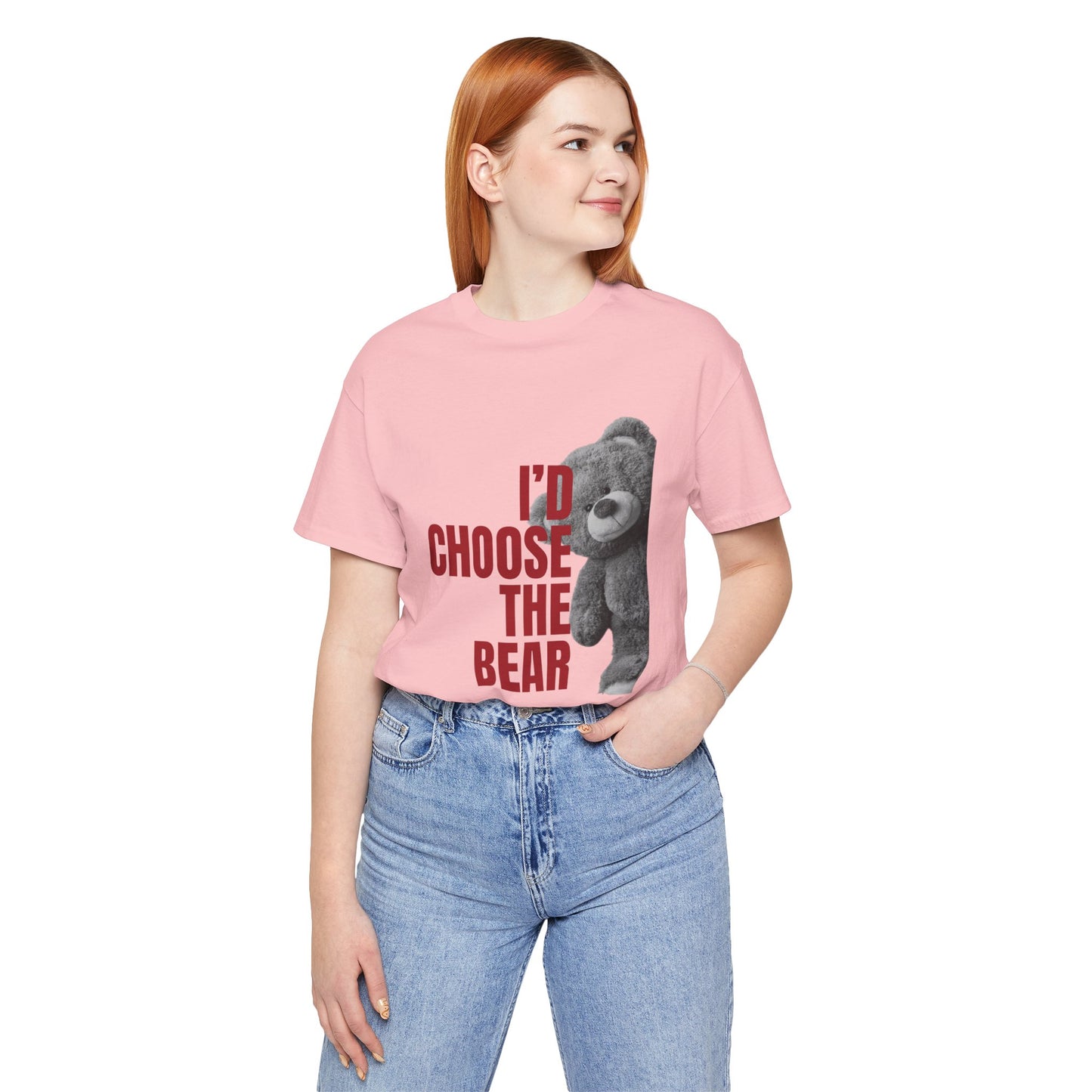 Women's Teddy Bear Tee - Red Writing