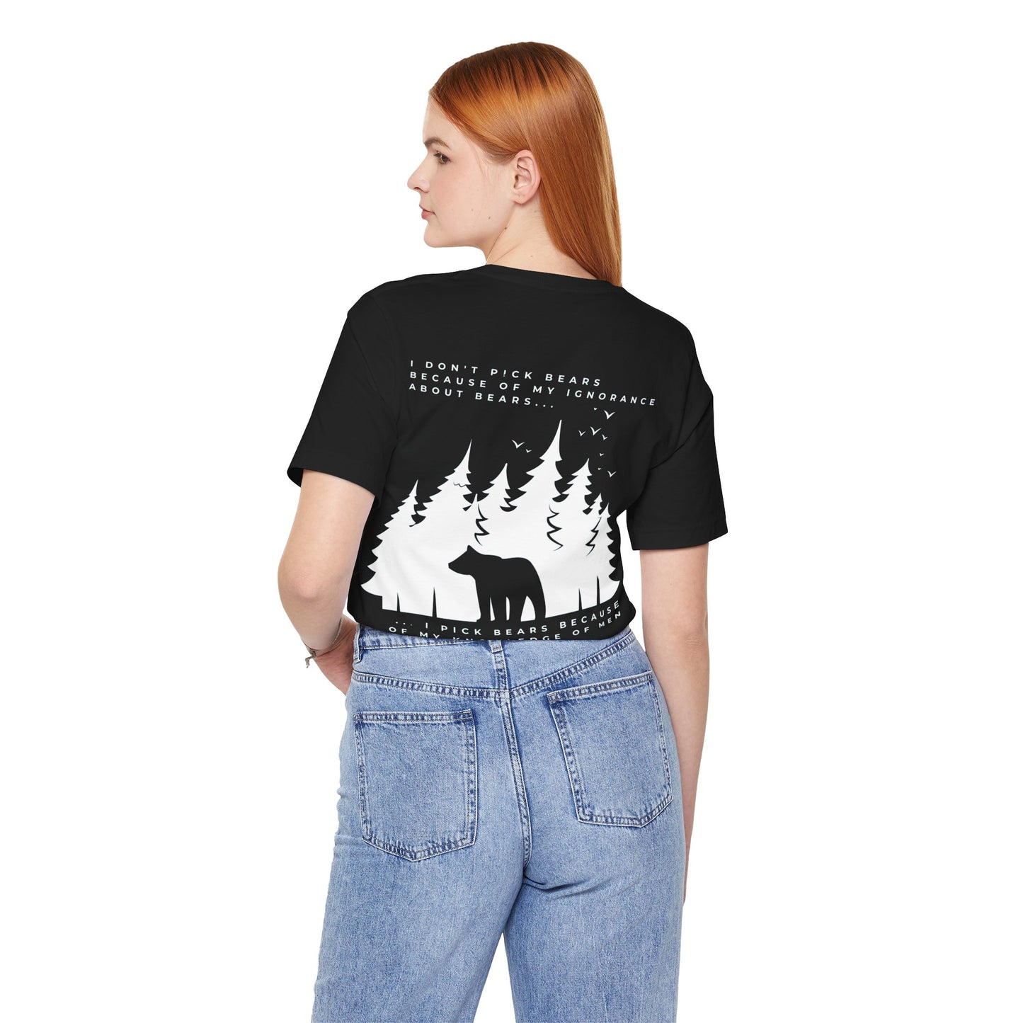 Women's Two-Sided Graphic "Team Bear" Tee - White Graphics