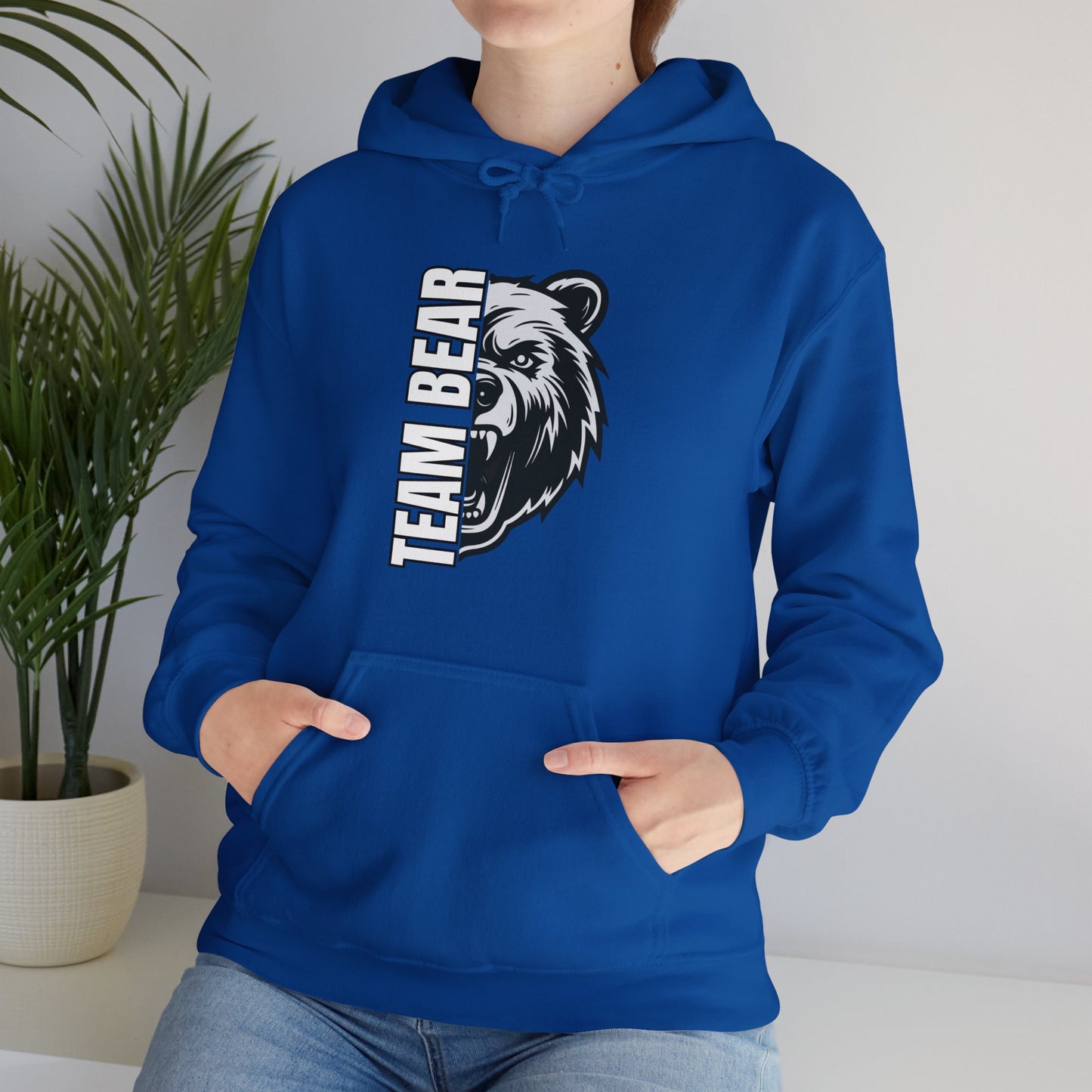 Women's "Team Bear" Hooded Sweatshirt - White Lettering