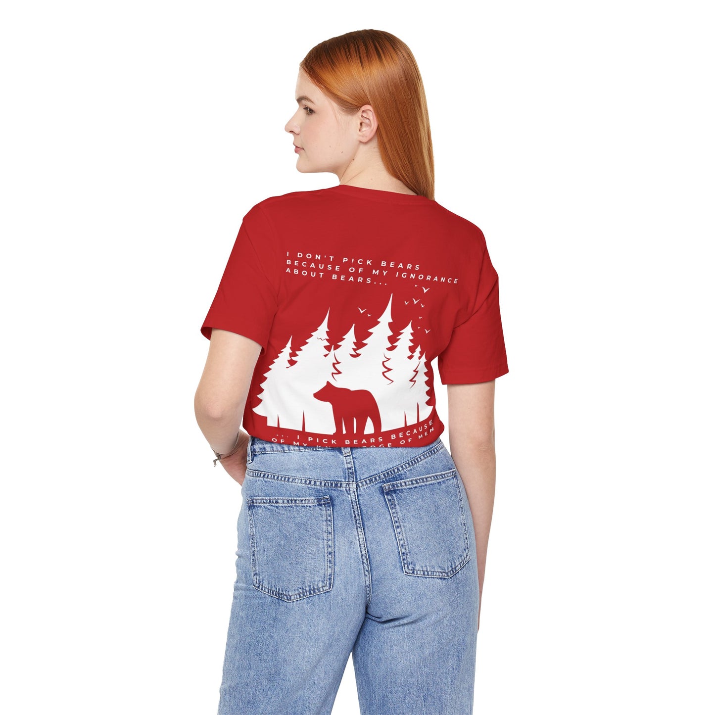 Women's Two-Sided Graphic "Team Bear" Tee - White Graphics