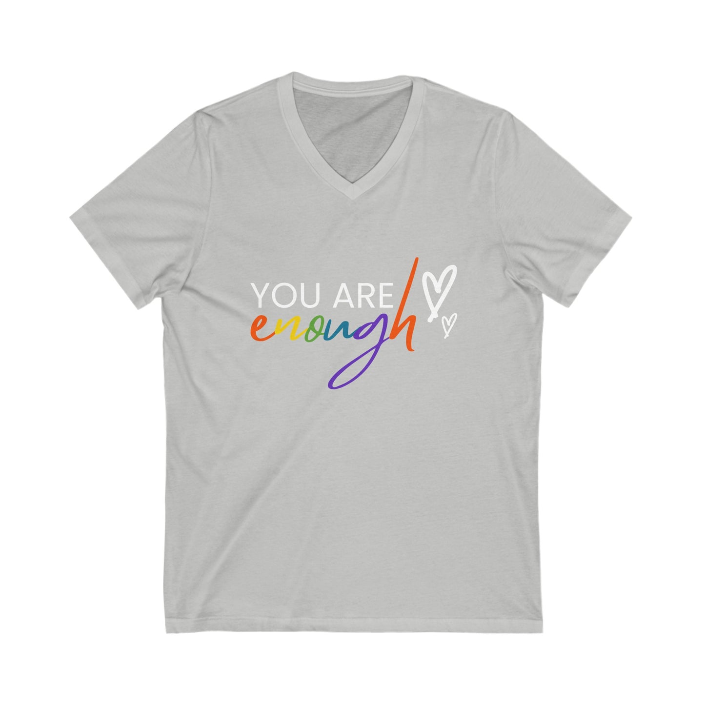 "You Are Enough" Short Sleeve V-Neck Tee