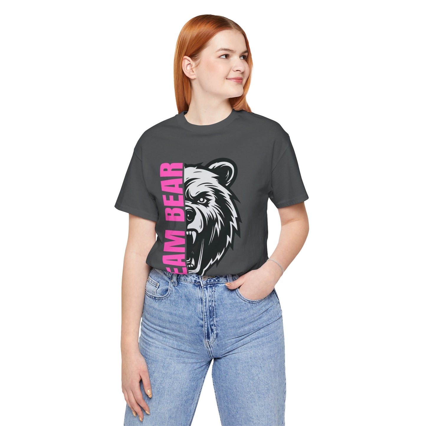 Women's "Team Bear" Tee - Pink Lettering