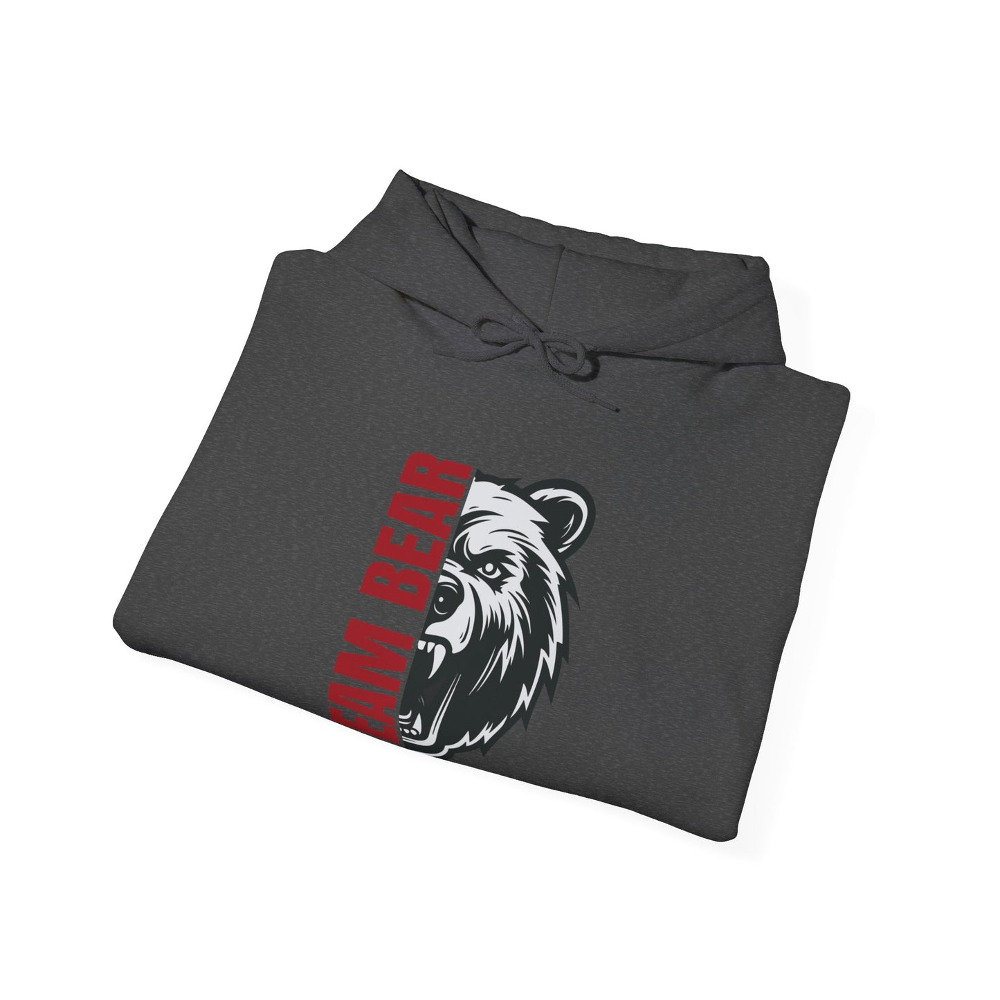 Women's "Team Bear" Hooded Sweatshirt - Red Lettering