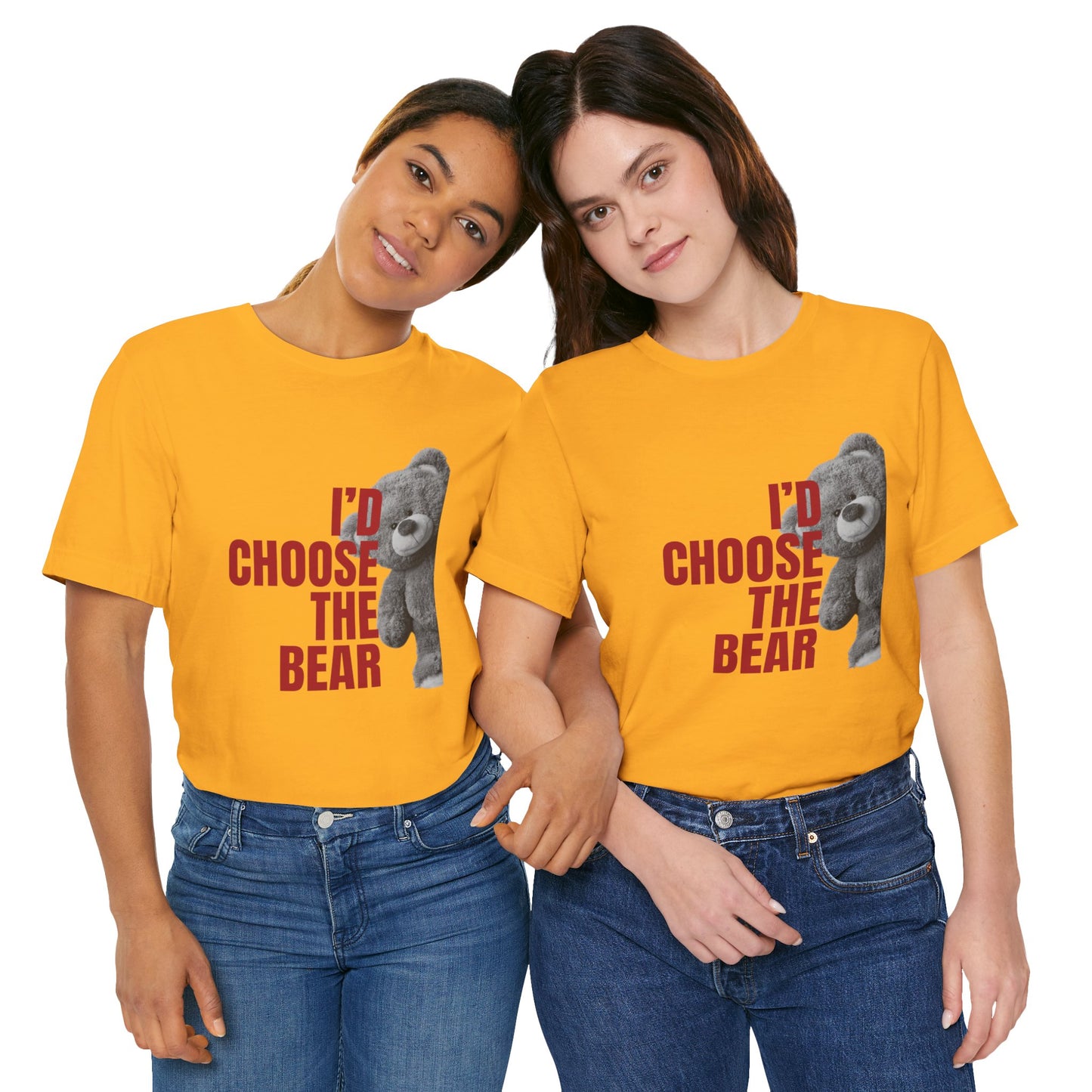 Women's Teddy Bear Tee - Red Writing