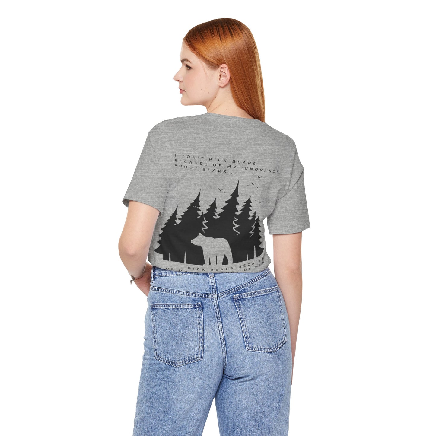 Women's Two-Sided Graphic "Team Bear" Tee - Black Graphics
