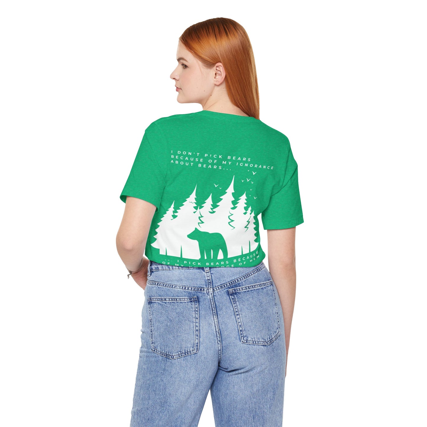 Women's Two-Sided Graphic "Team Bear" Tee - White Graphics