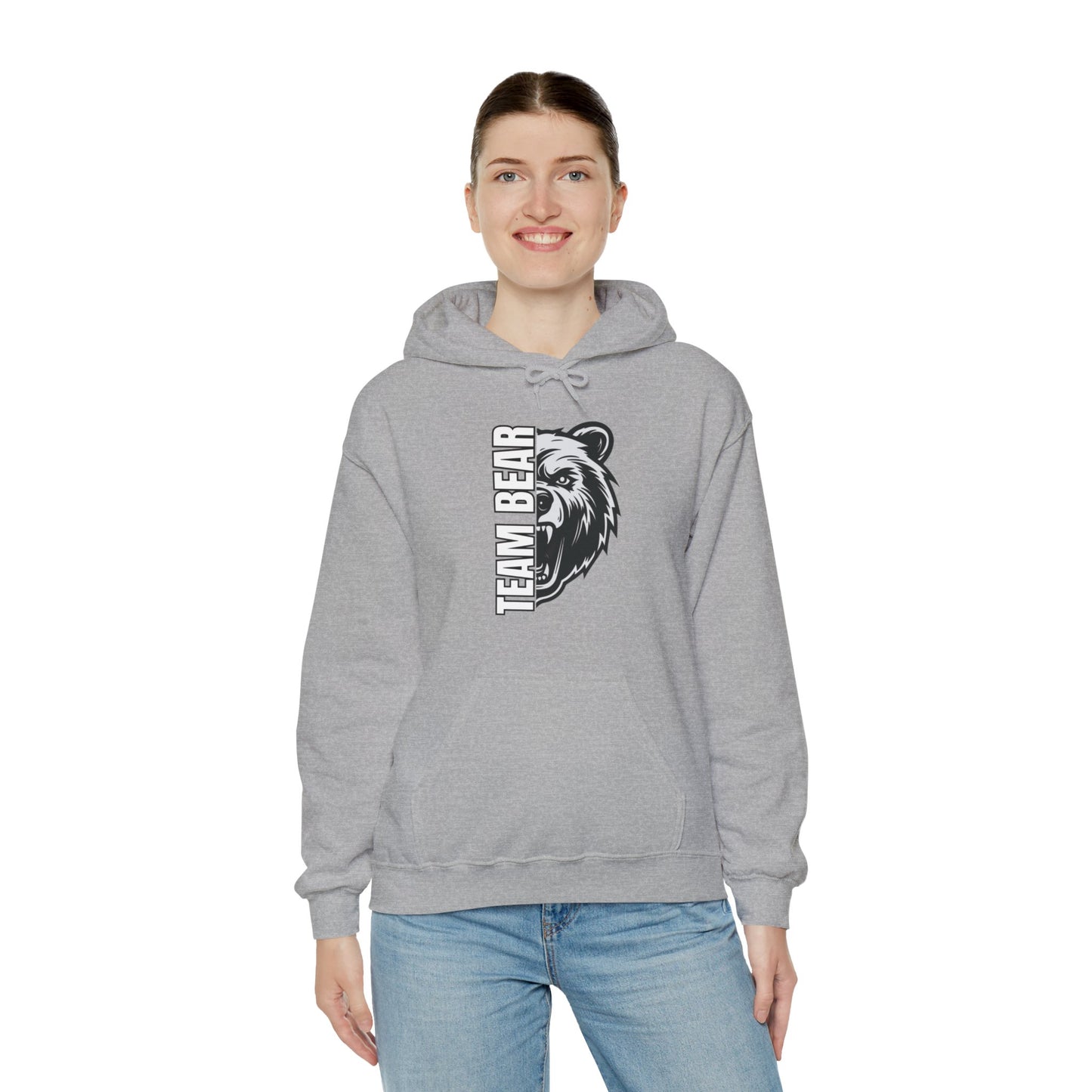 Women's "Team Bear" Hooded Sweatshirt - White Lettering