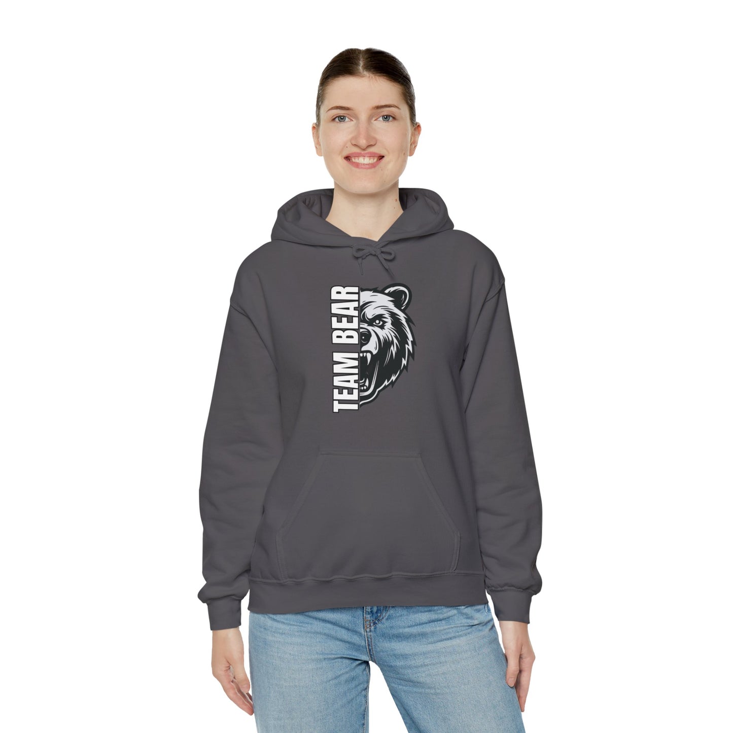 Women's "Team Bear" Hooded Sweatshirt - White Lettering