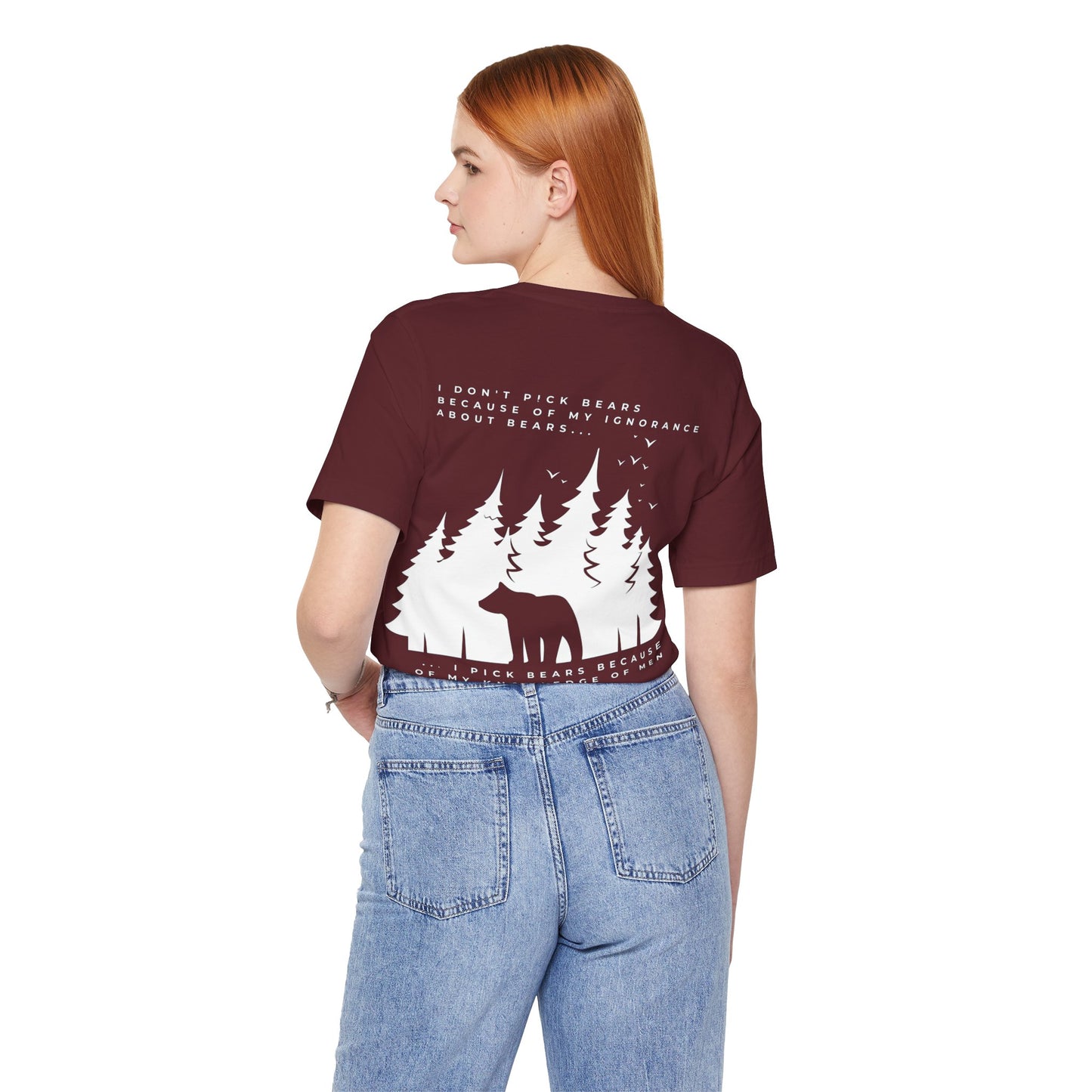 Women's Two-Sided Graphic "Team Bear" Tee - White Graphics