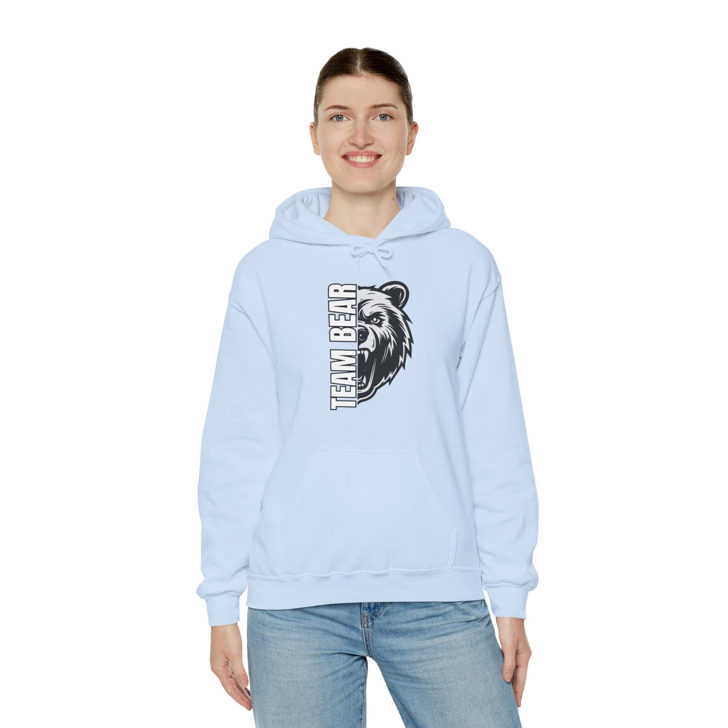 Women's "Team Bear" Hooded Sweatshirt - White Lettering