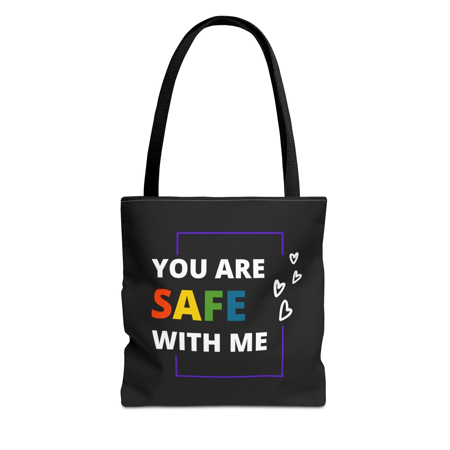 "You Are Safe With Me" Tote Bag (AOP)