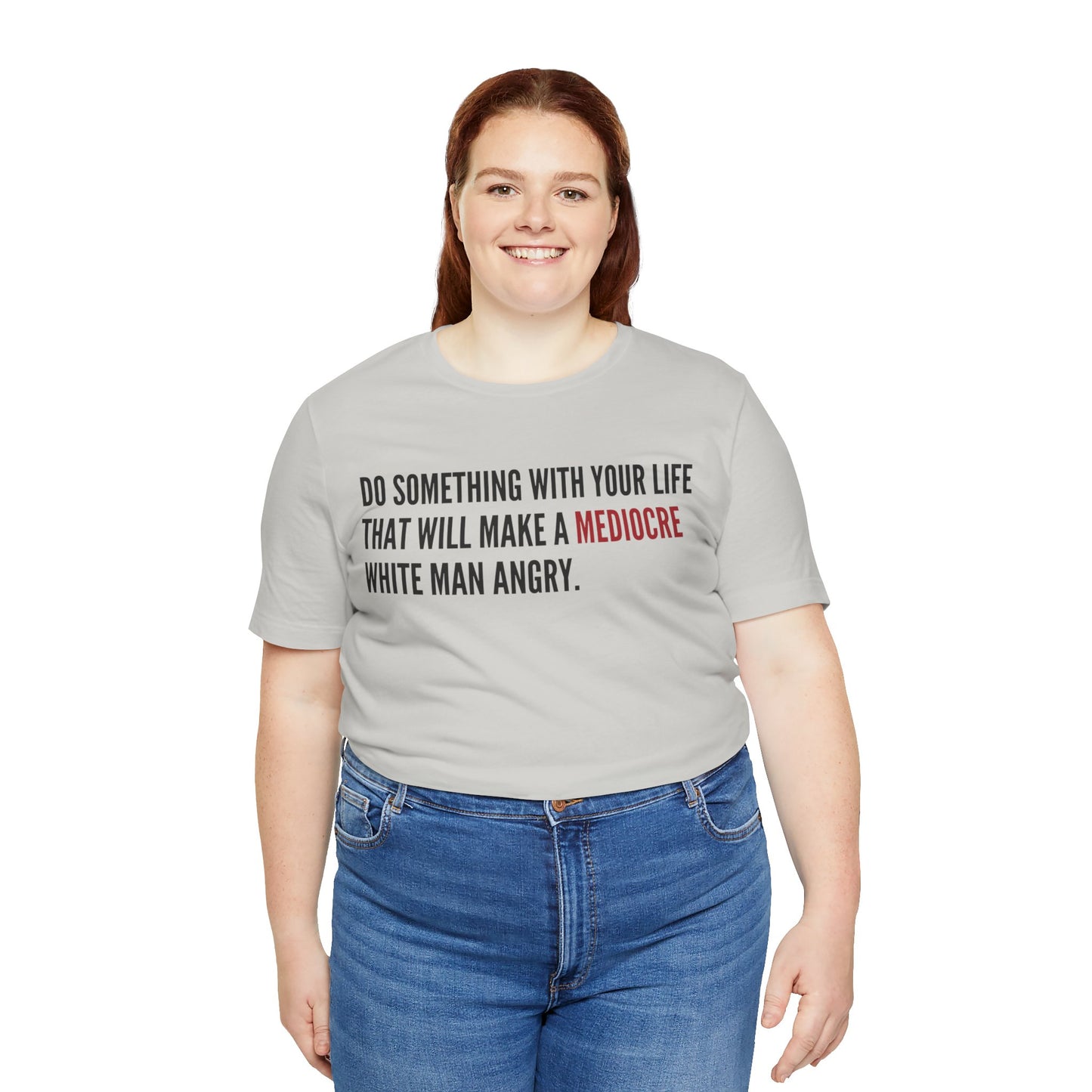 Women's Mediocre Man Short Sleeve Tee - Black Graphic