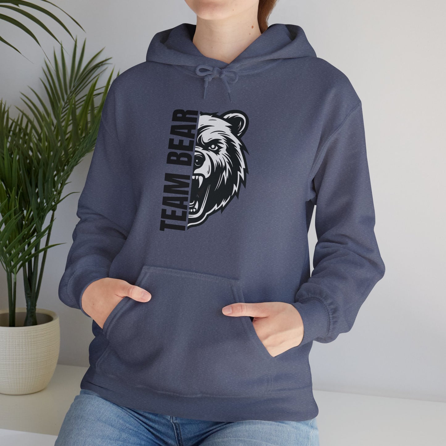 Women's "Team Bear" Hooded Sweatshirt - Black Lettering