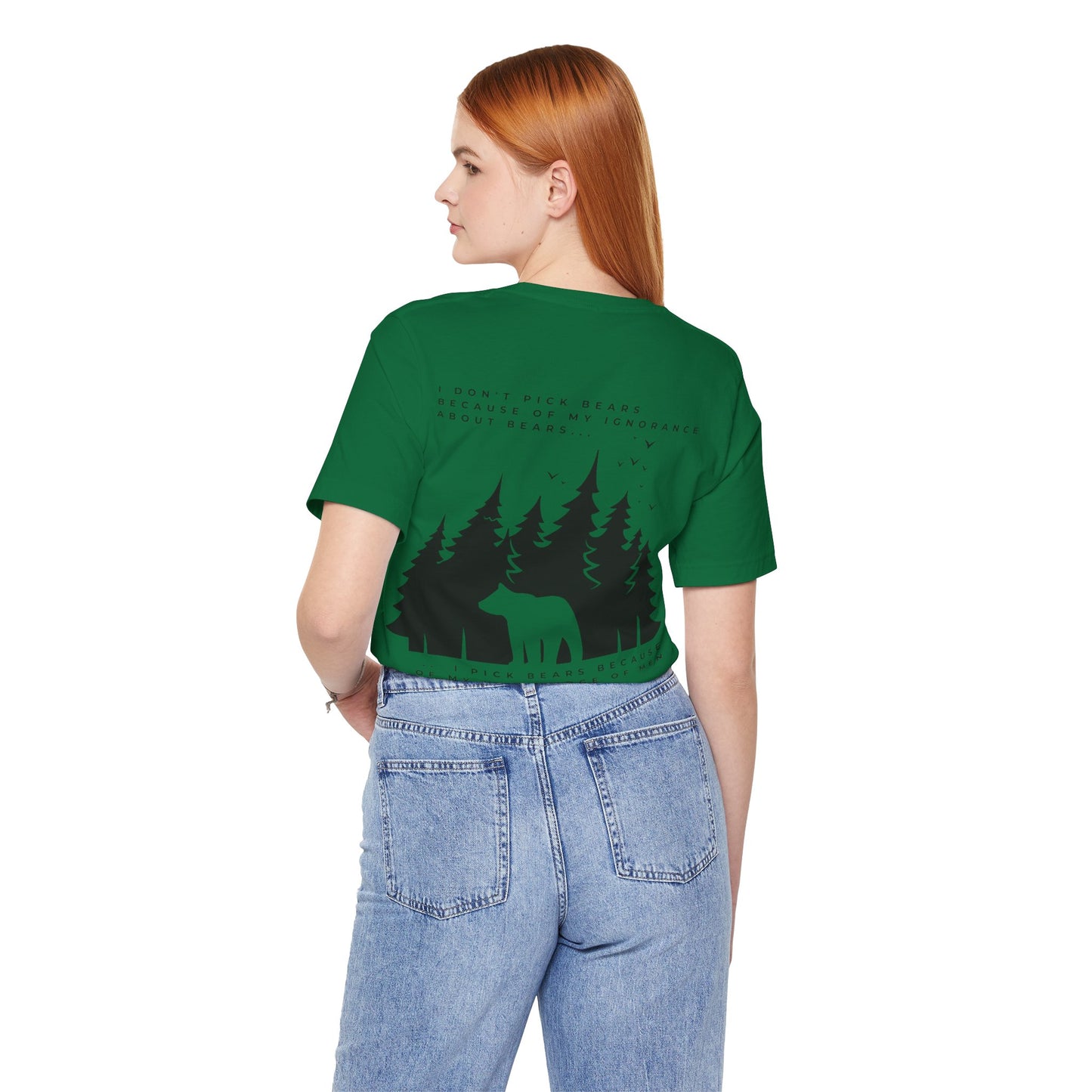 Women's Two-Sided Graphic "Team Bear" Tee - Black Graphics