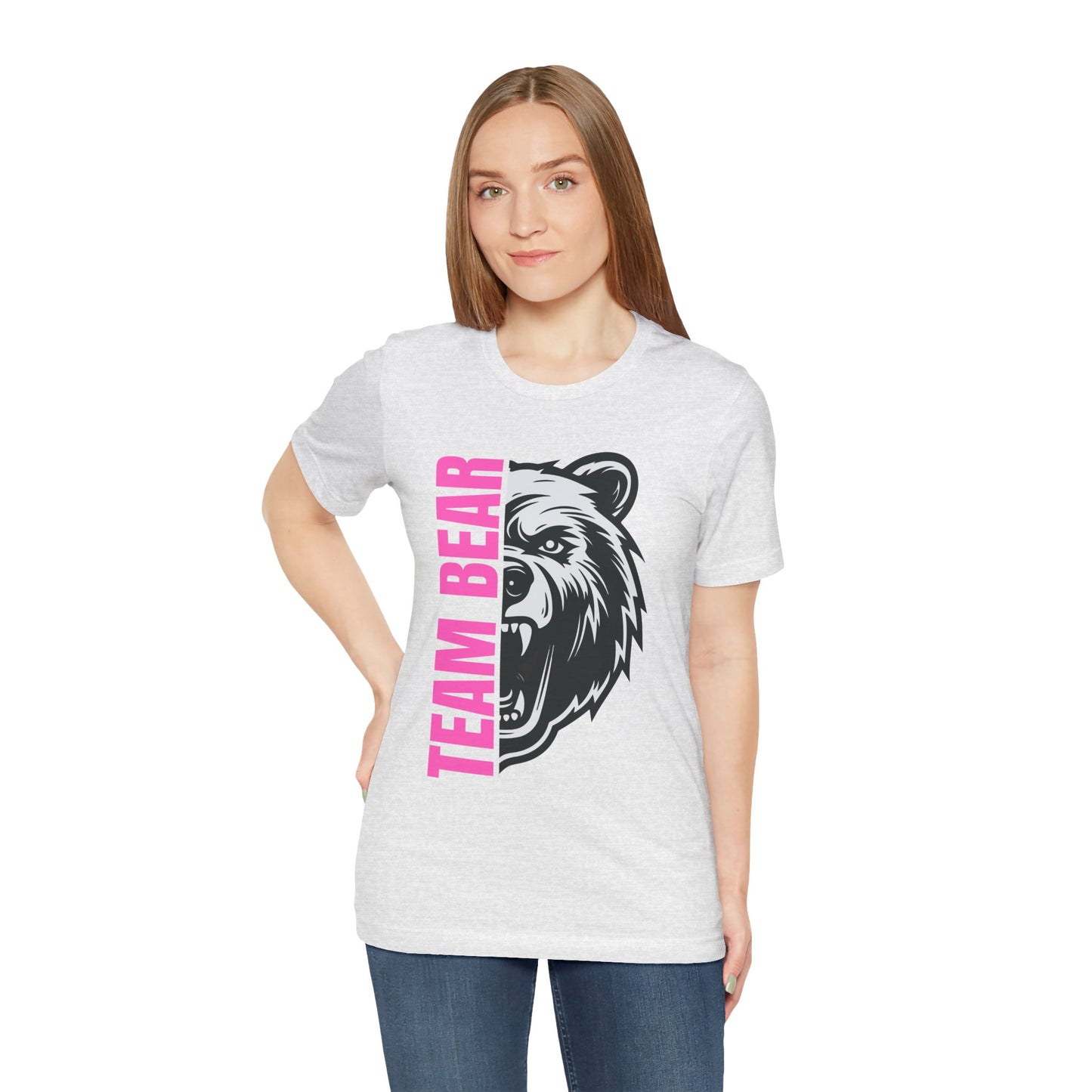Women's "Team Bear" Tee - Pink Lettering