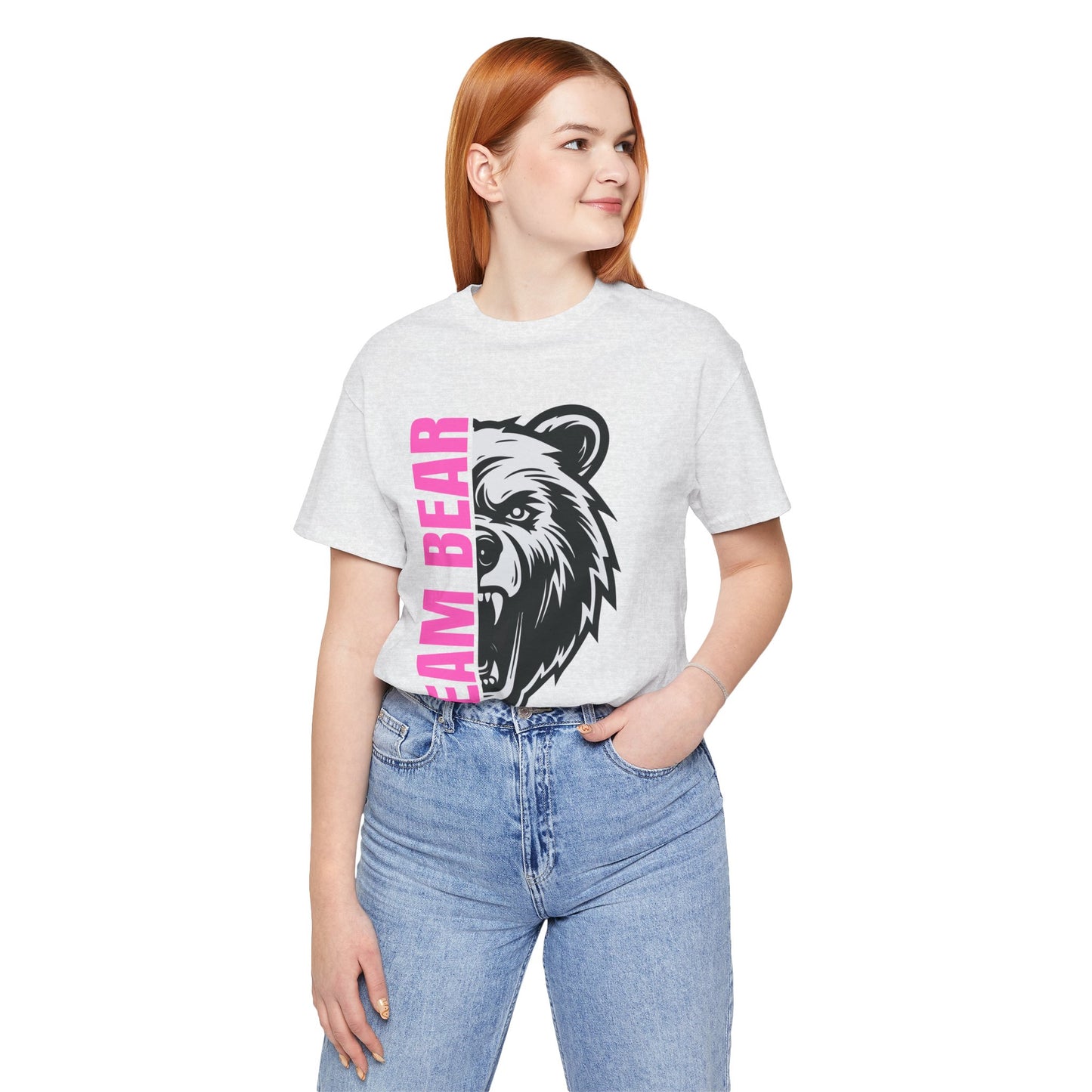 Women's "Team Bear" Tee - Pink Lettering