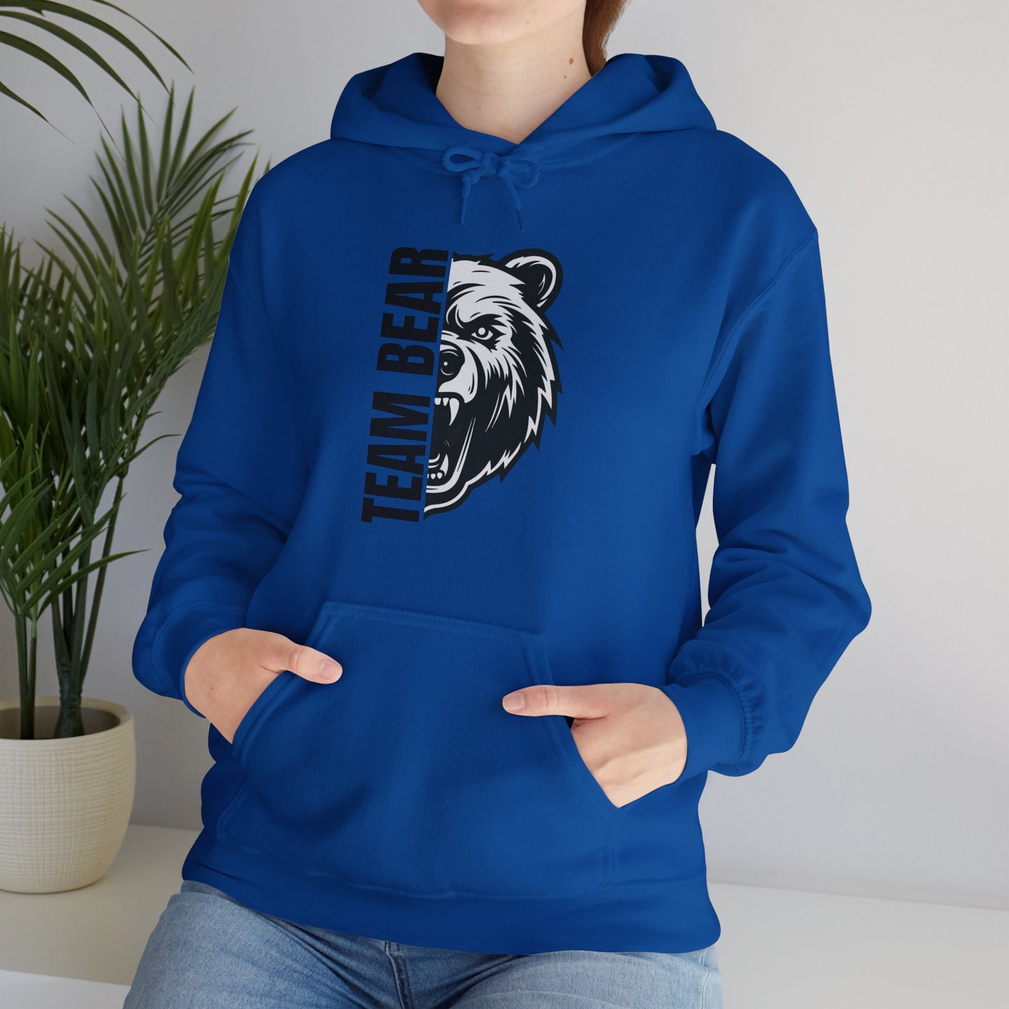 Women's "Team Bear" Hooded Sweatshirt - Black Lettering