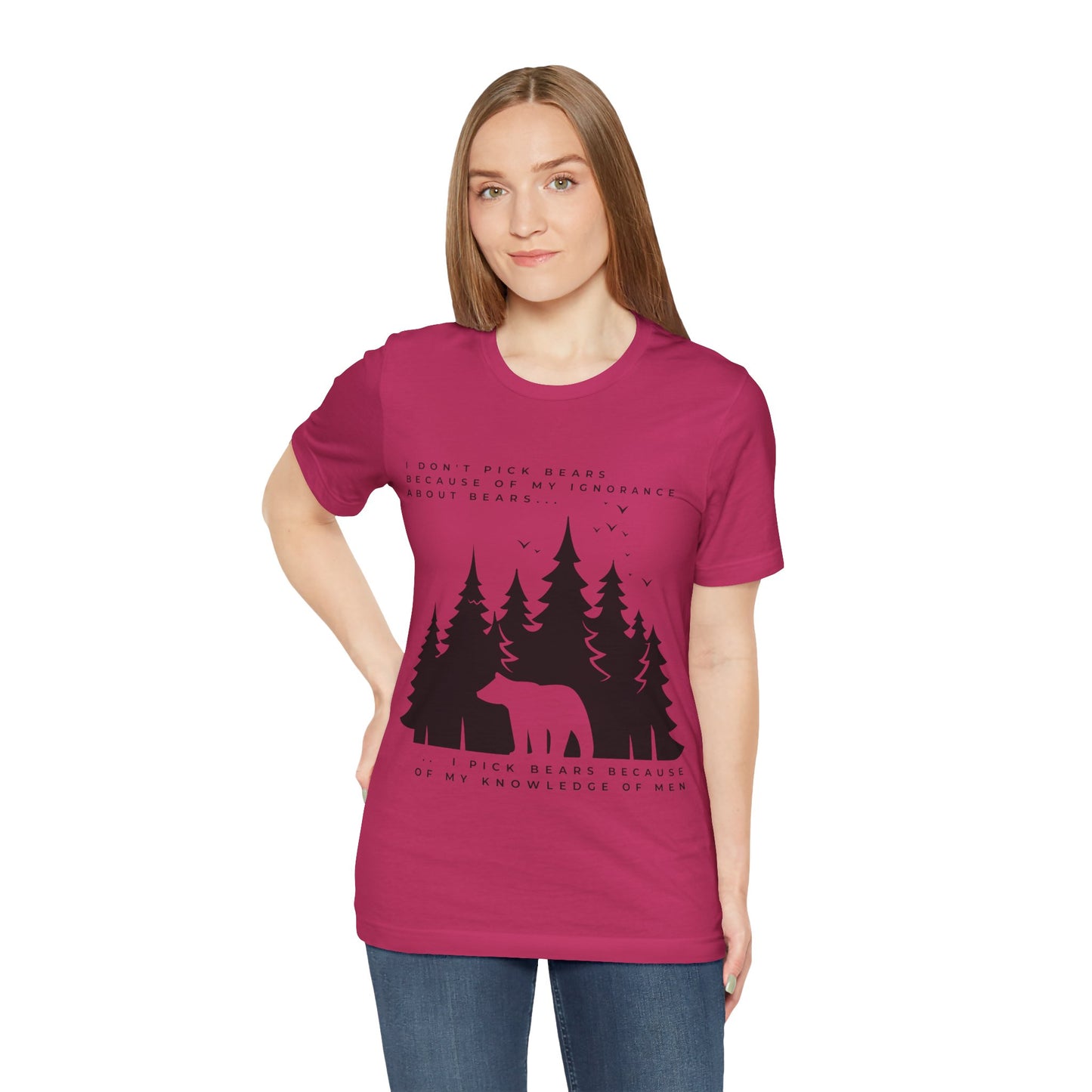 Women's Bear Quote Tee - Black Graphic