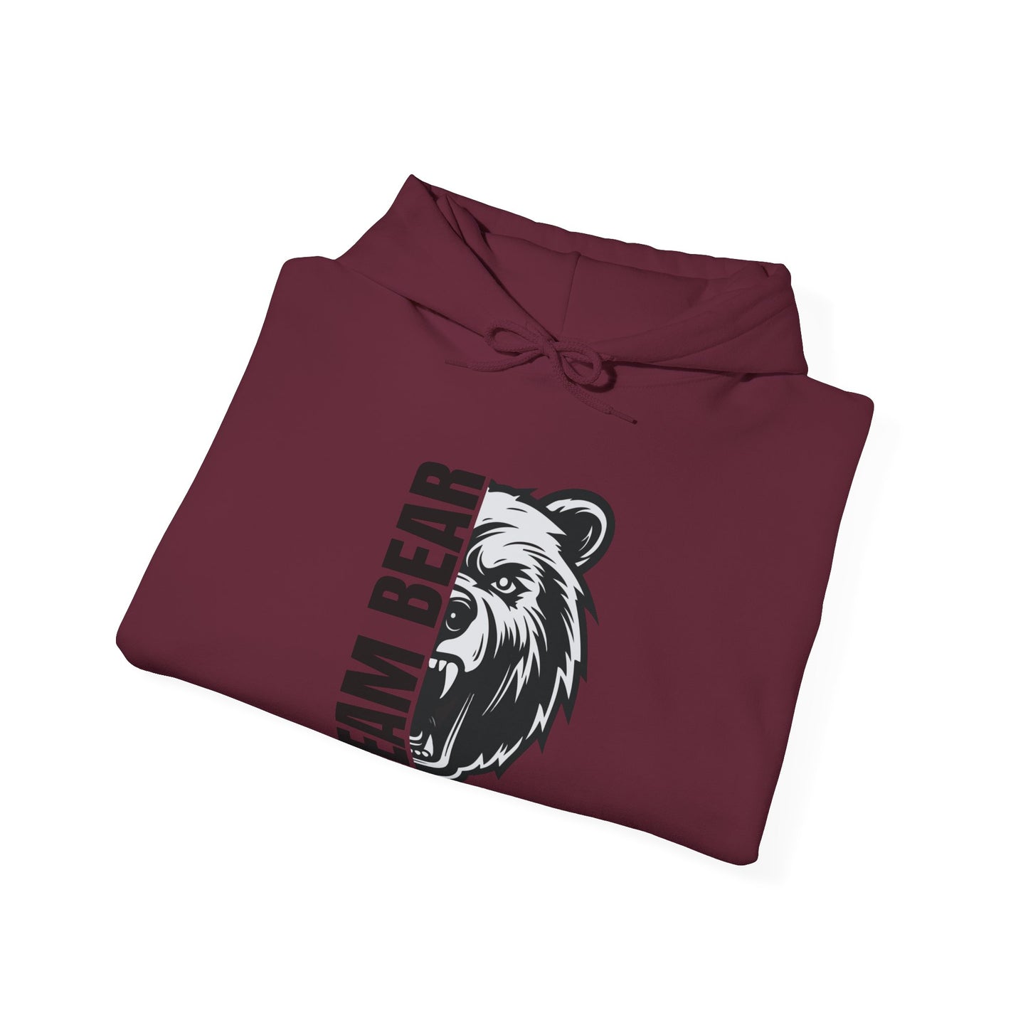 Women's "Team Bear" Hooded Sweatshirt - Black Lettering