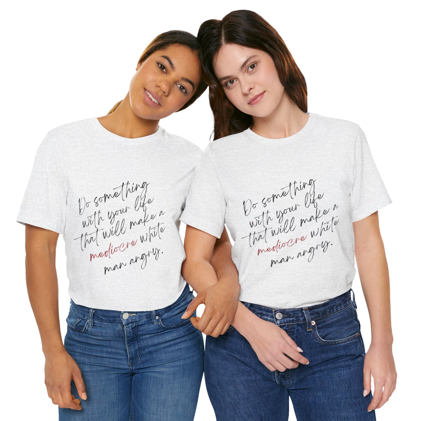 Women's Mediocre Man Short Sleeve Tee 2 - Black Graphic
