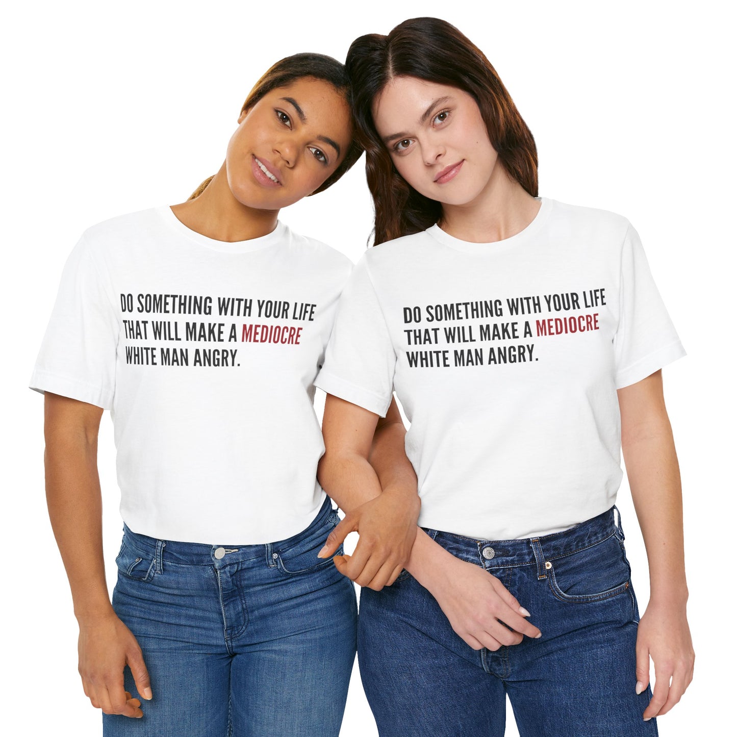 Women's Mediocre Man Short Sleeve Tee - Black Graphic
