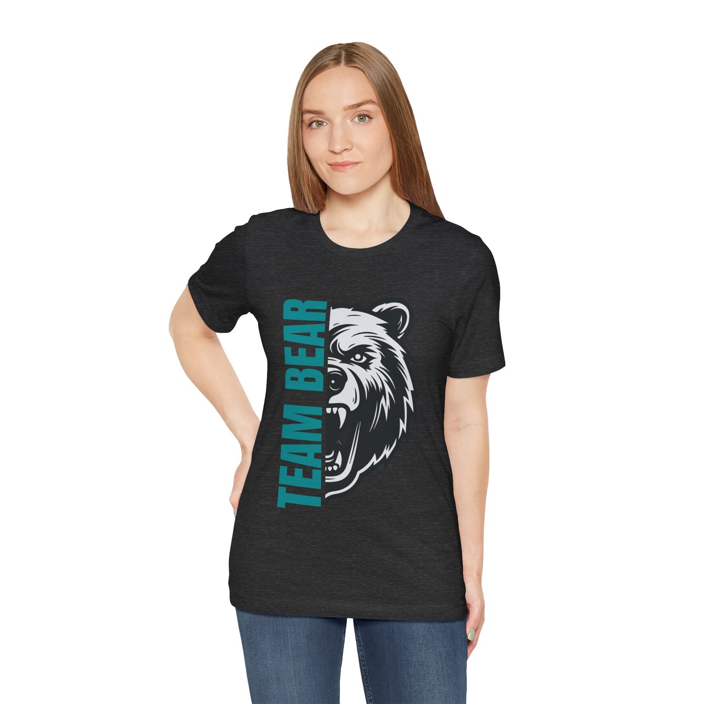 Women's "Team Bear" Tee - Teal Lettering