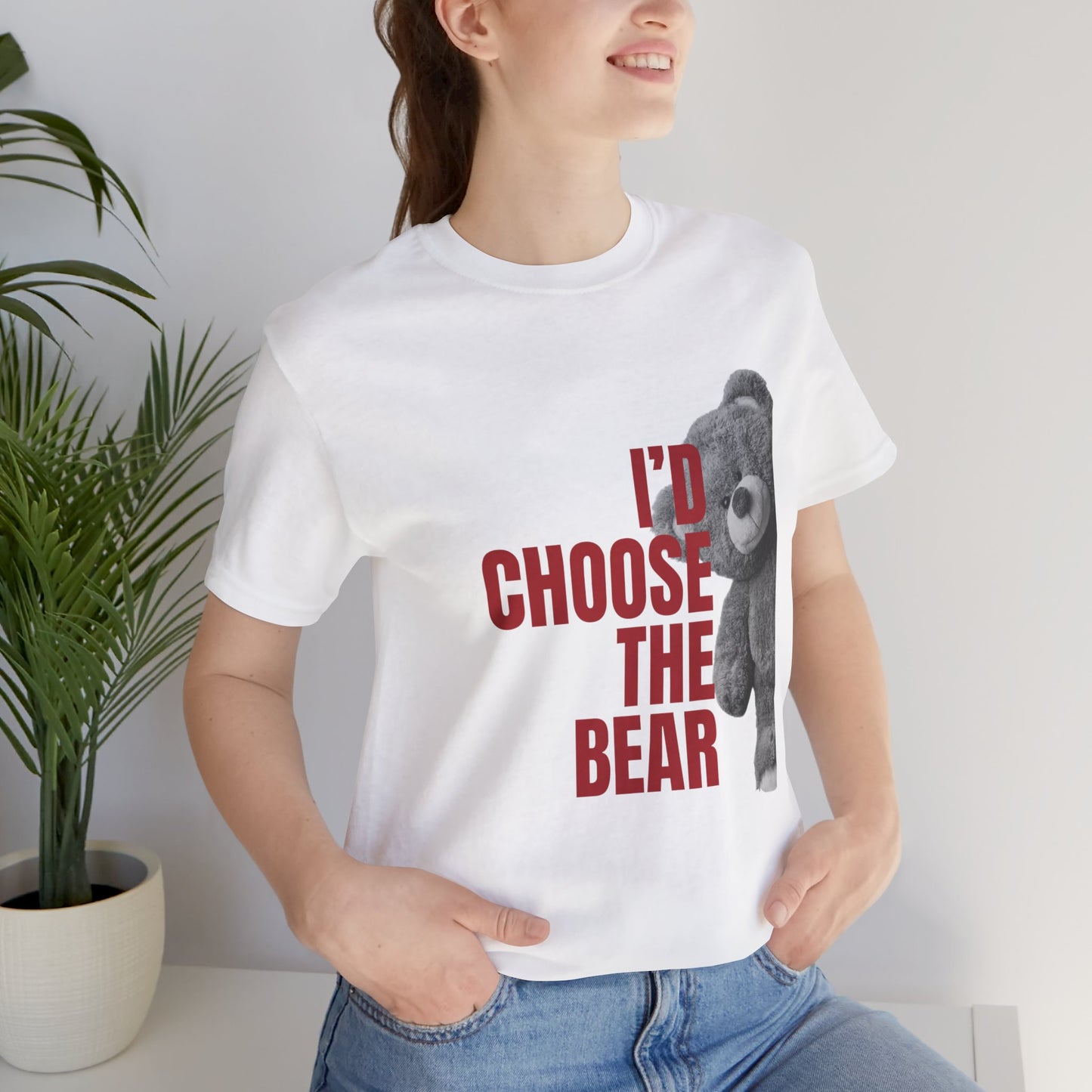 Women's Teddy Bear Tee - Red Writing