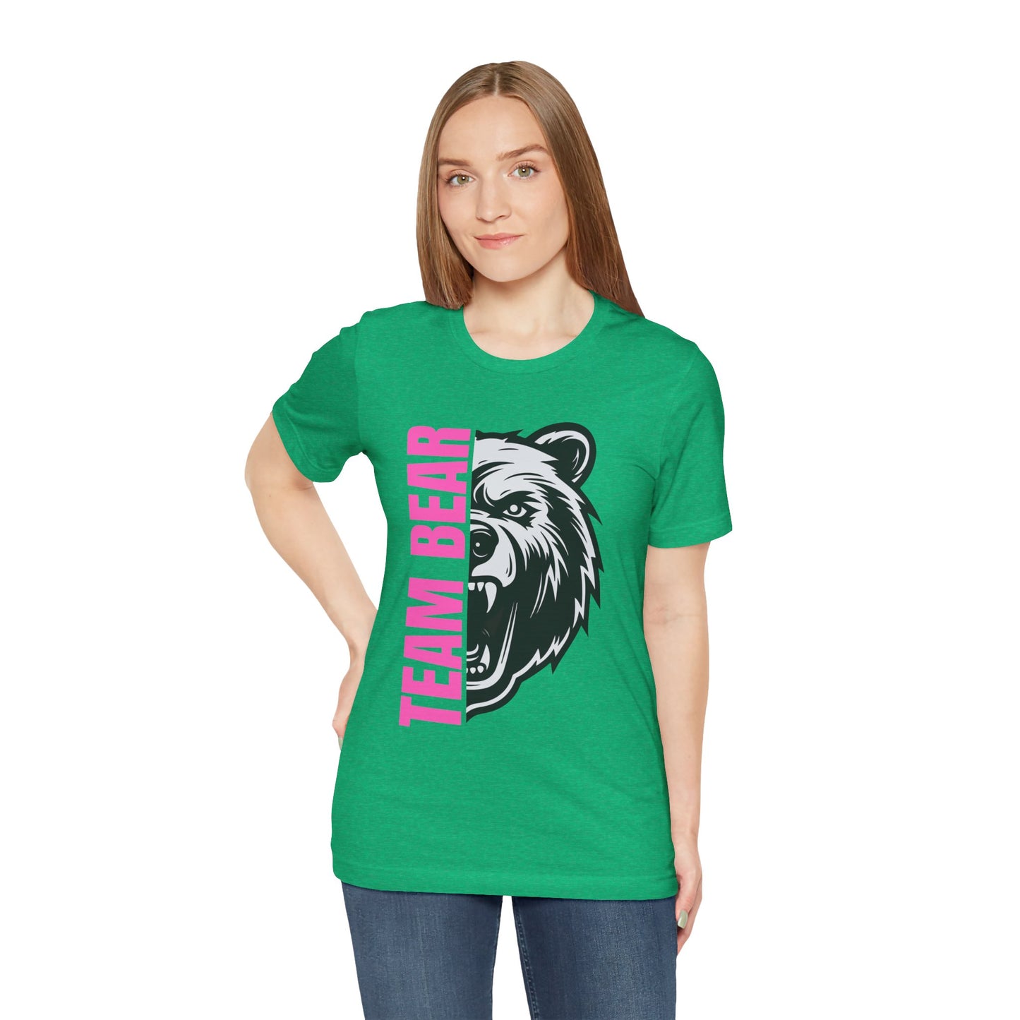 Women's "Team Bear" Tee - Pink Lettering