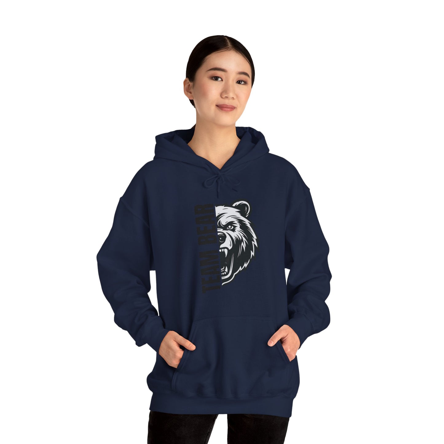 Women's "Team Bear" Hooded Sweatshirt - Black Lettering