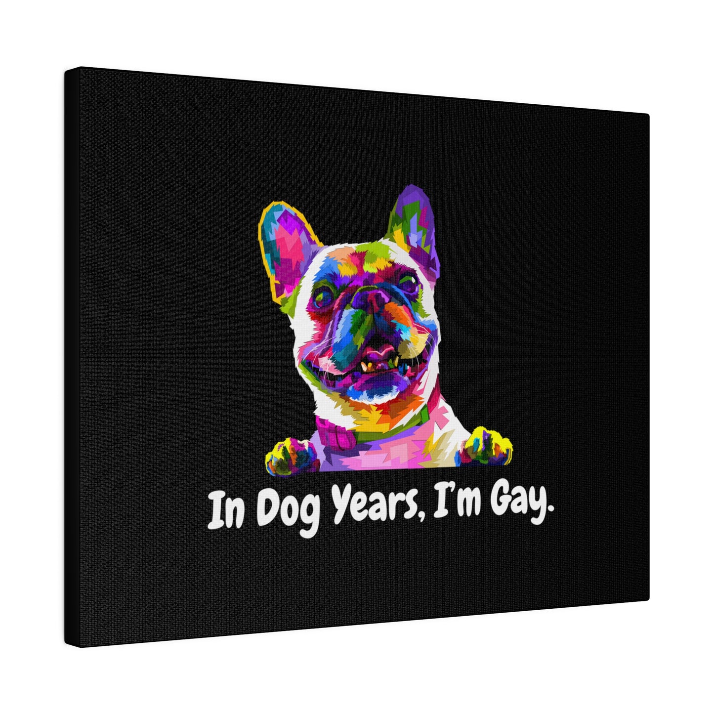 In Dog Years, I'm Gay - Matte Canvas, Stretched, 0.75"