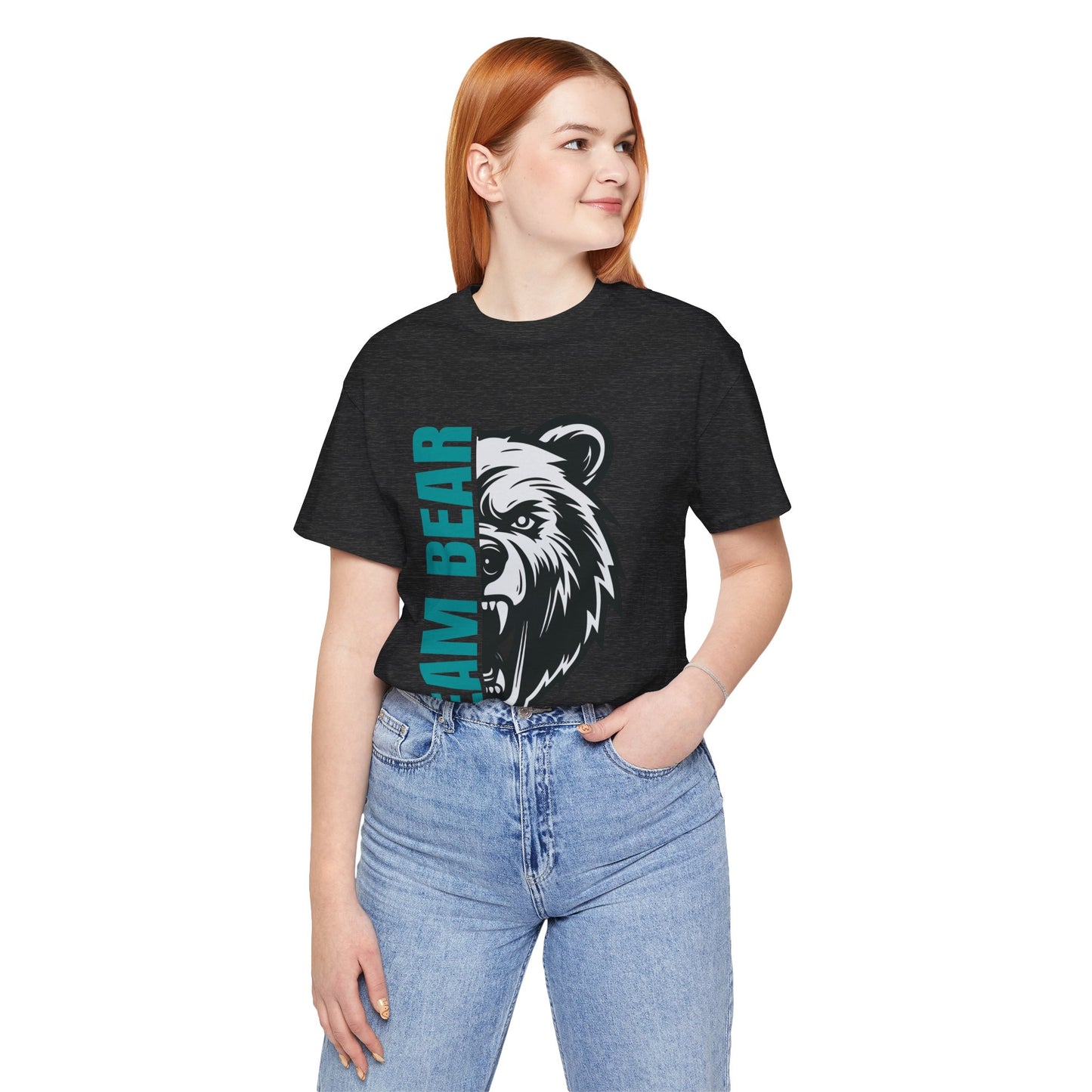 Women's "Team Bear" Tee - Teal Lettering