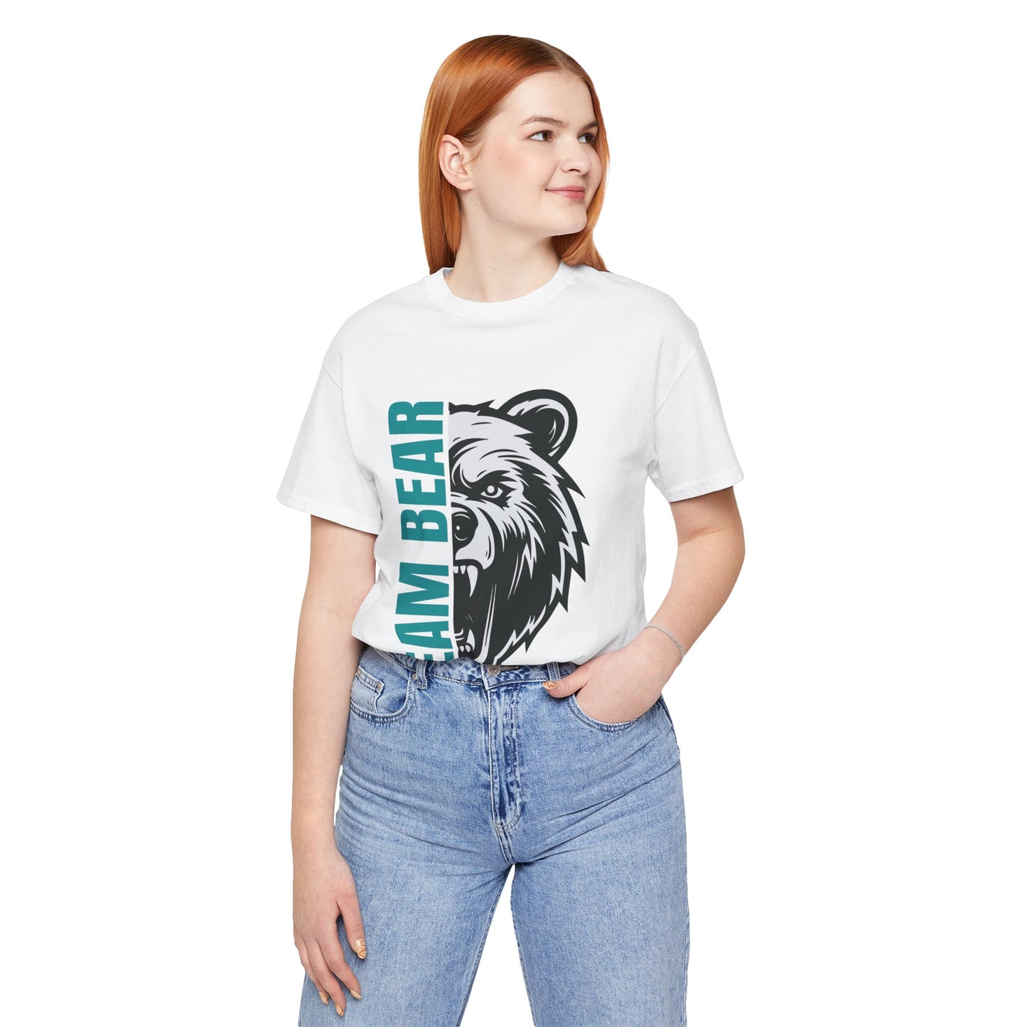 Women's "Team Bear" Tee - Teal Lettering