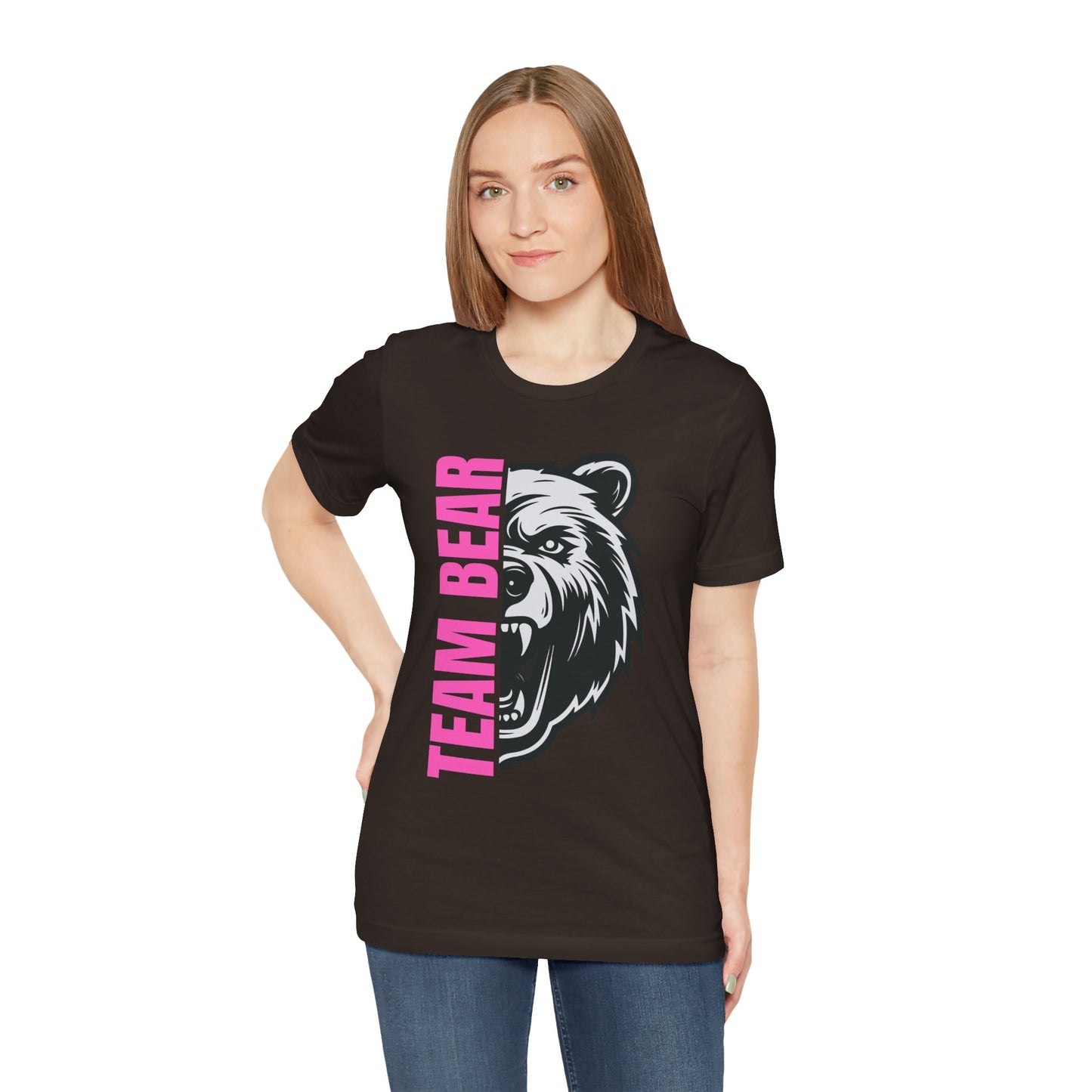 Women's "Team Bear" Tee - Pink Lettering