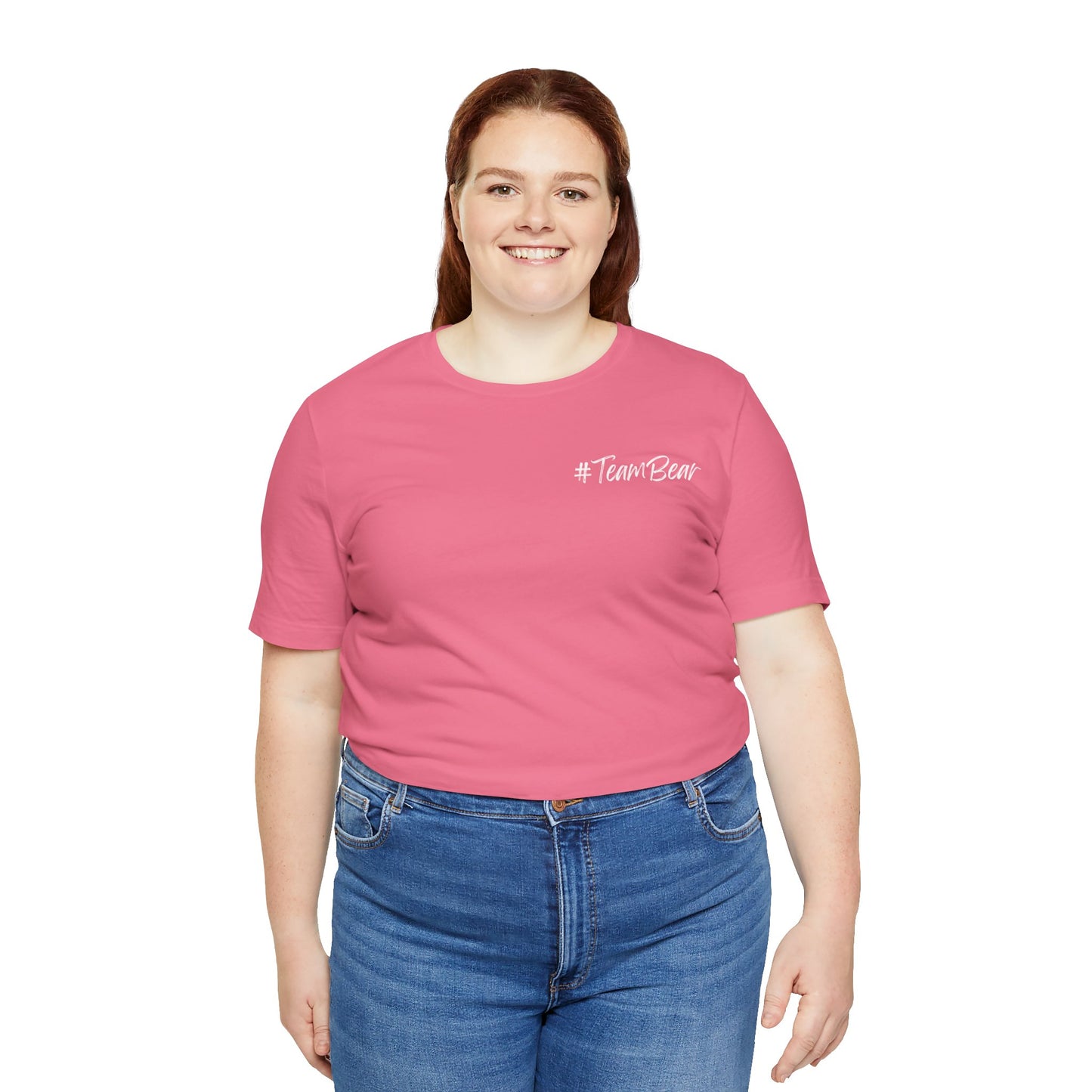 Women's Two-Sided Graphic "Team Bear" Tee - White Graphics