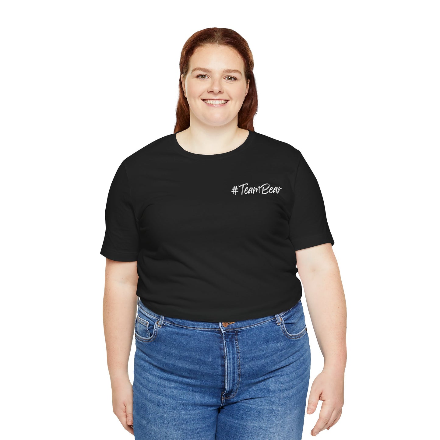 Women's Two-Sided Graphic "Team Bear" Tee - White Graphics