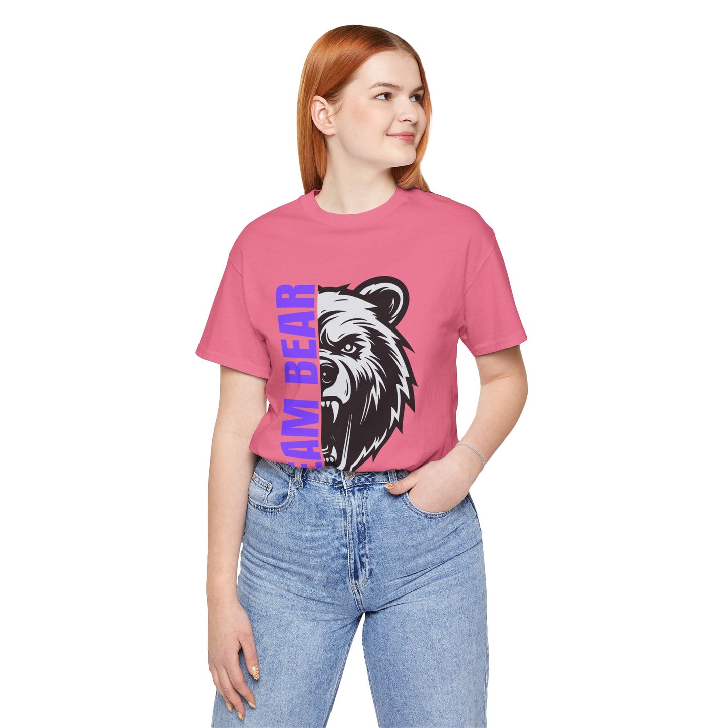 Women's "Team Bear" Tee - Purple Lettering