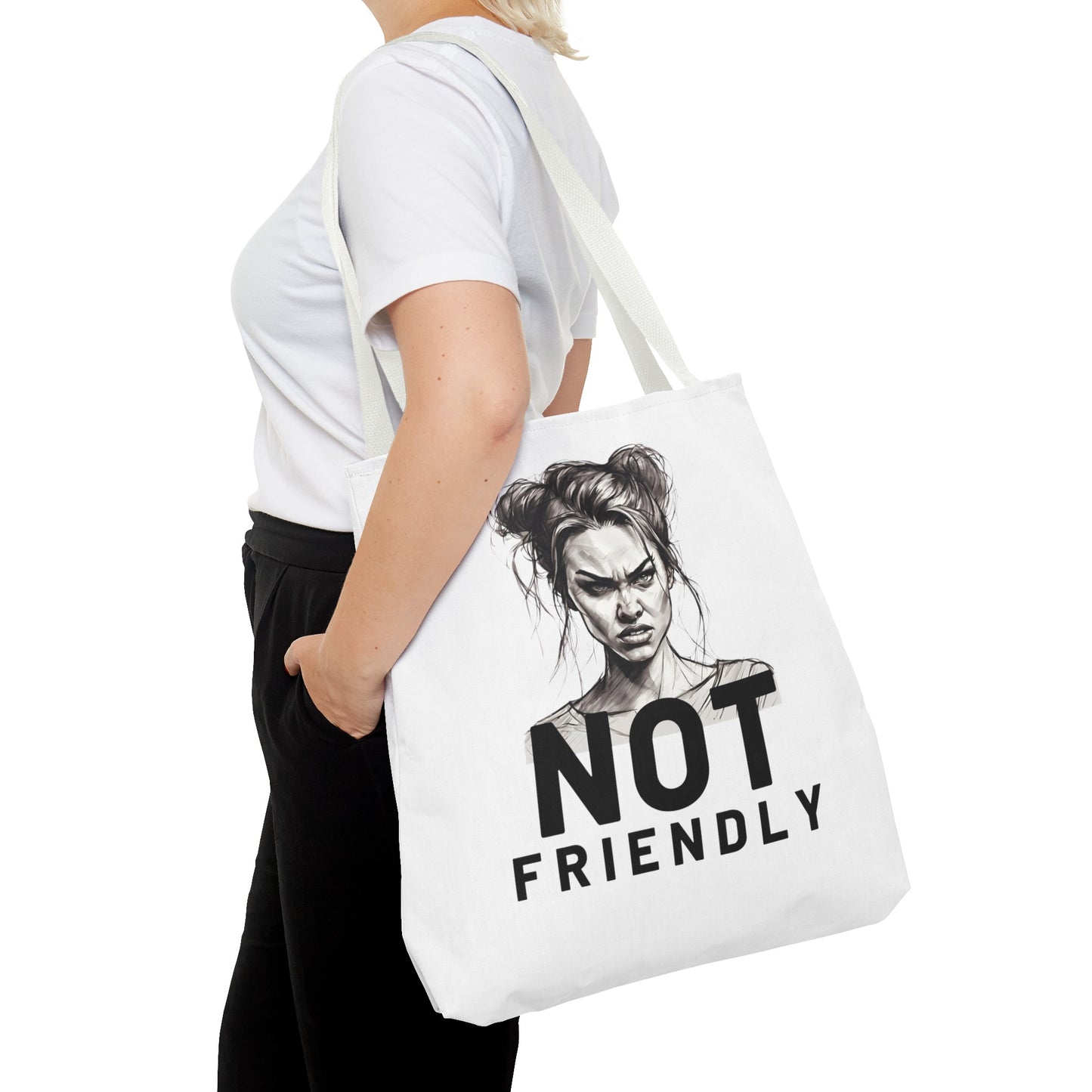 Not Friendly Tote Bag (AOP)