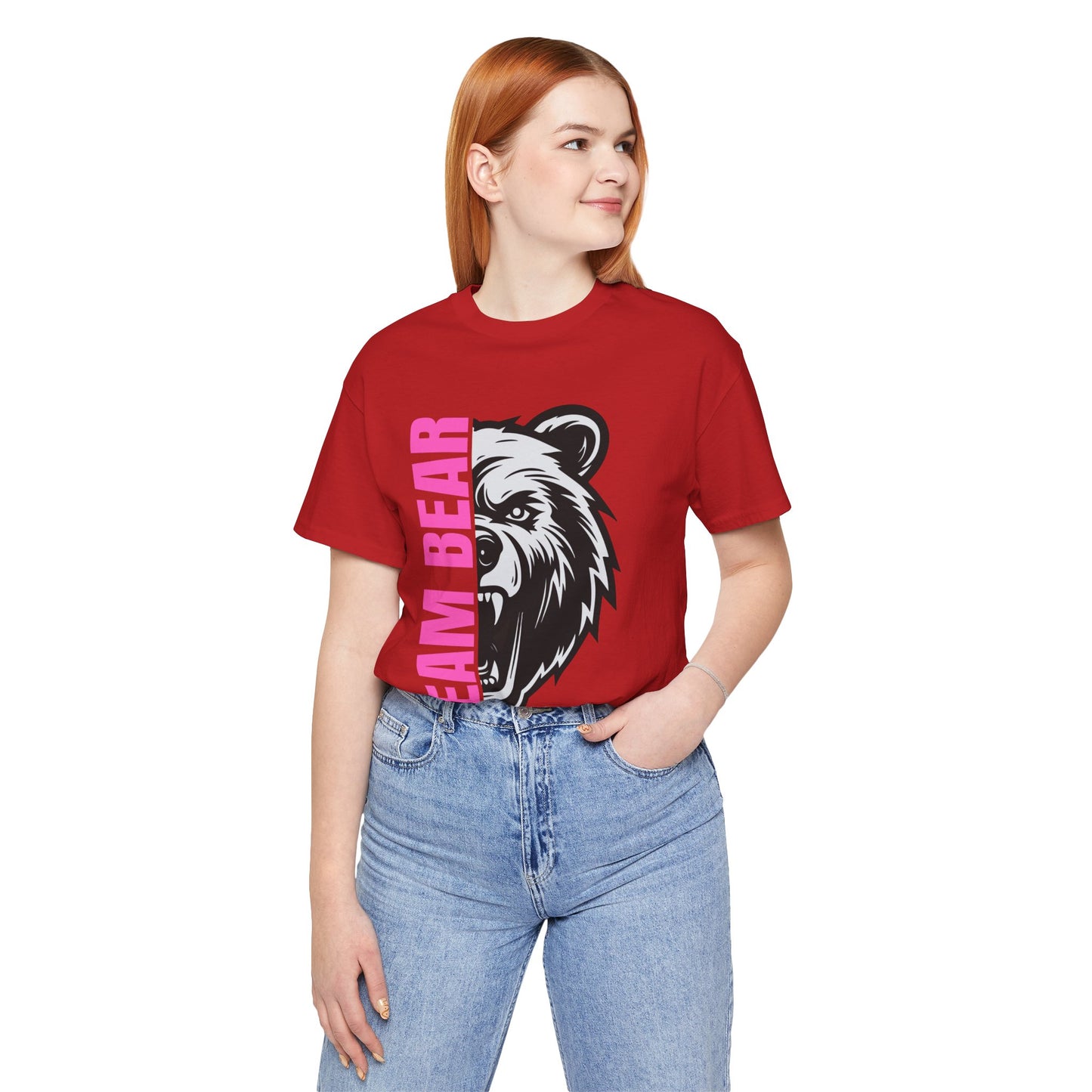 Women's "Team Bear" Tee - Pink Lettering