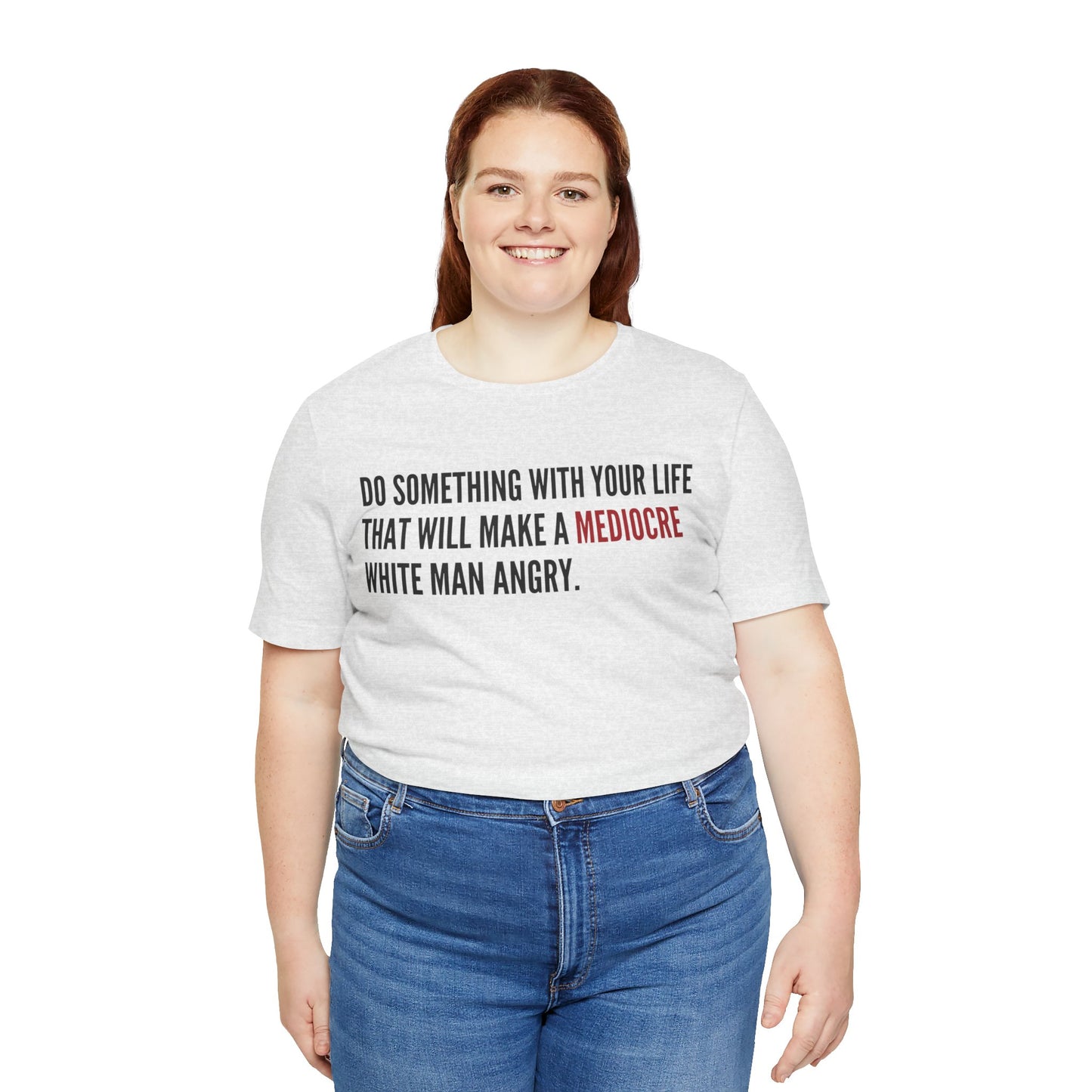 Women's Mediocre Man Short Sleeve Tee - Black Graphic
