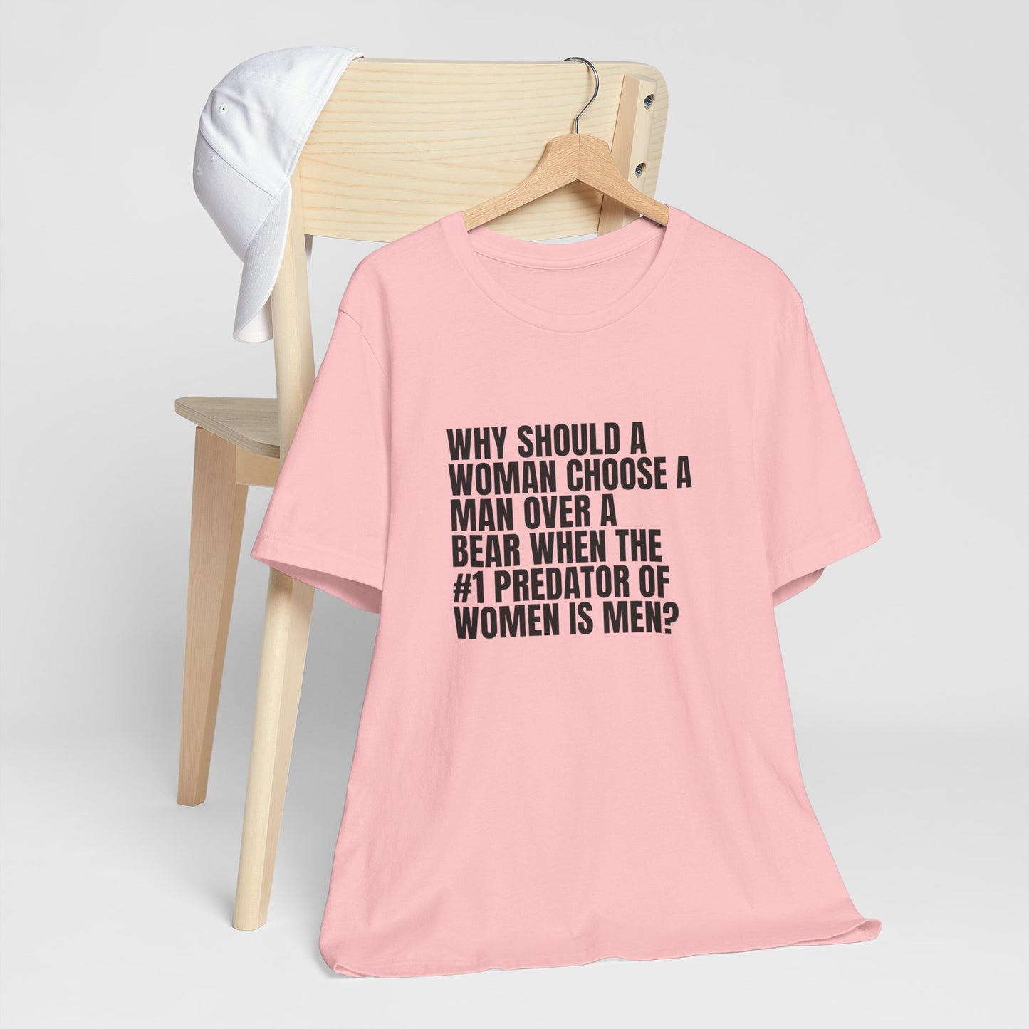Women's Man v. Bear Tee - Black Writing