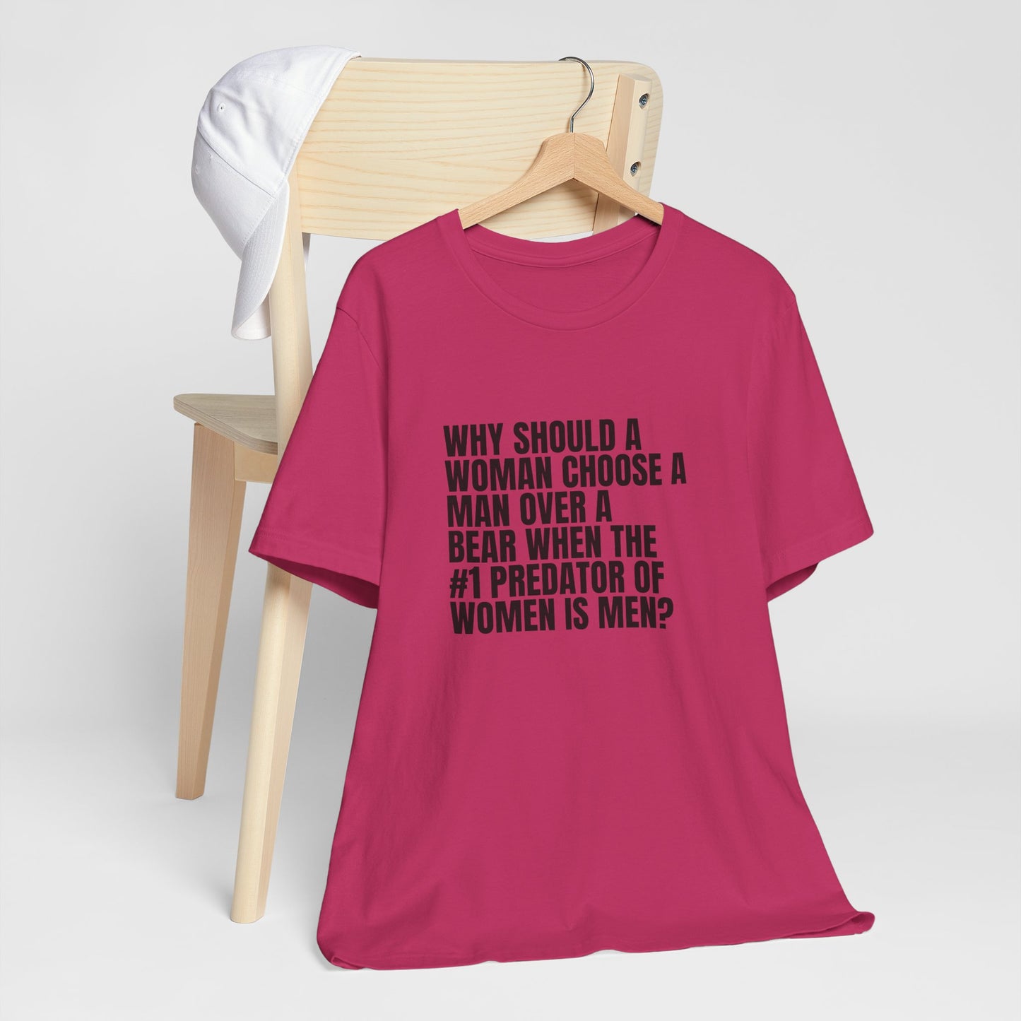 Women's Man v. Bear Tee - Black Writing
