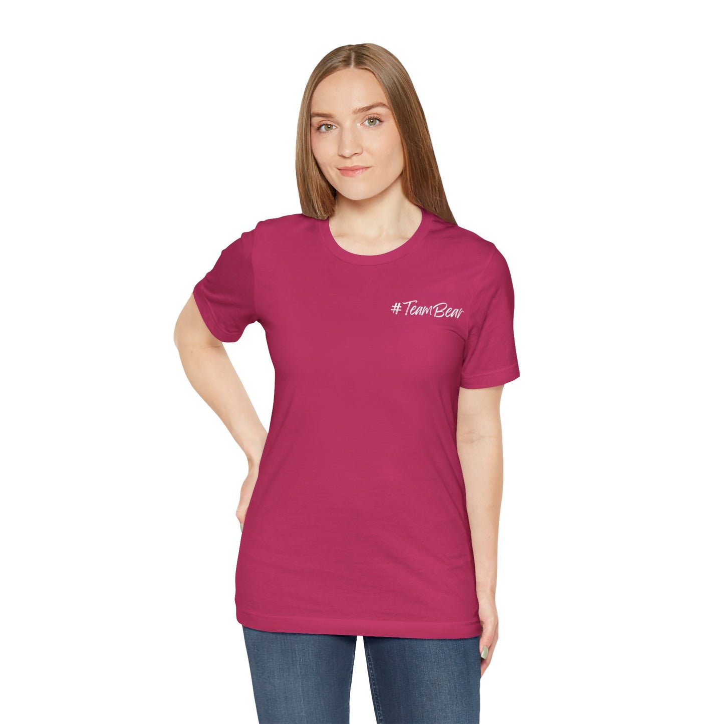 Women's Two-Sided Graphic "Team Bear" Tee - White Graphics