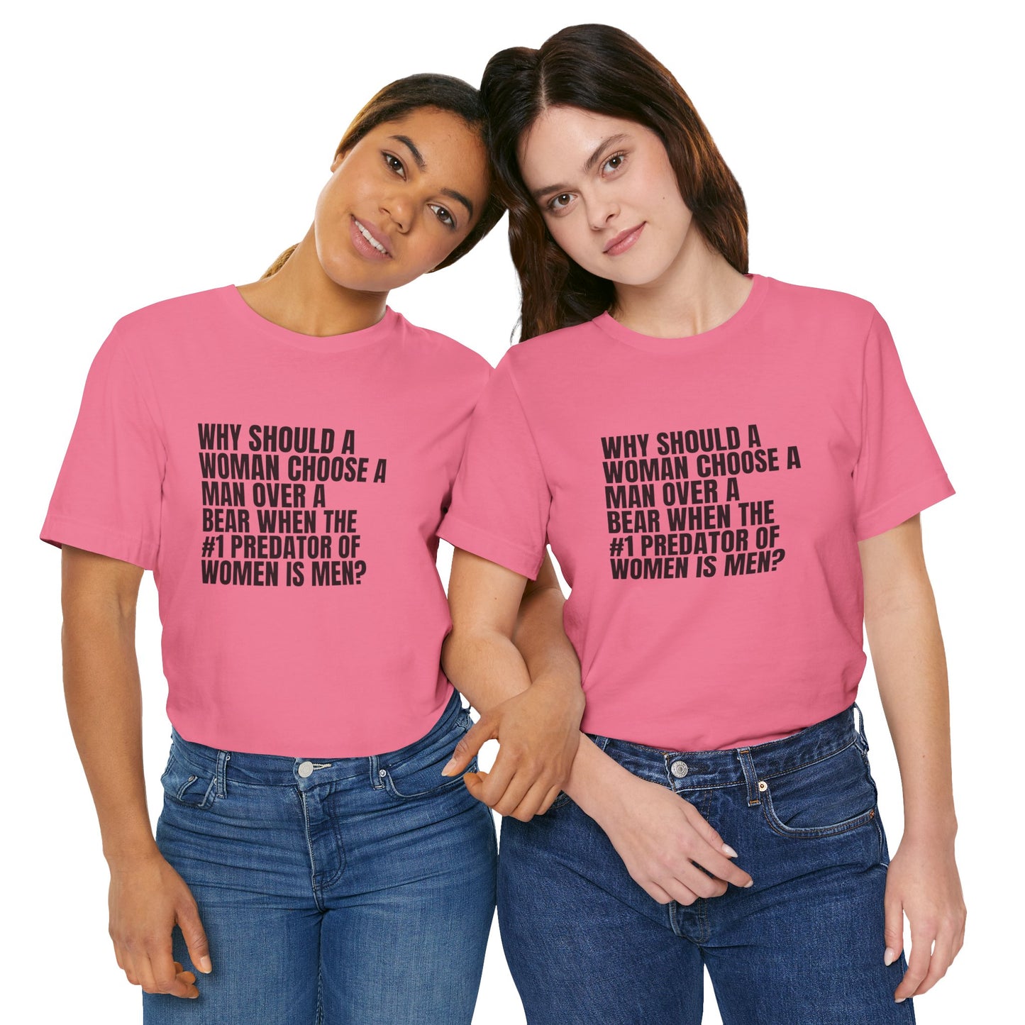 Women's Man v. Bear Tee - Black Writing