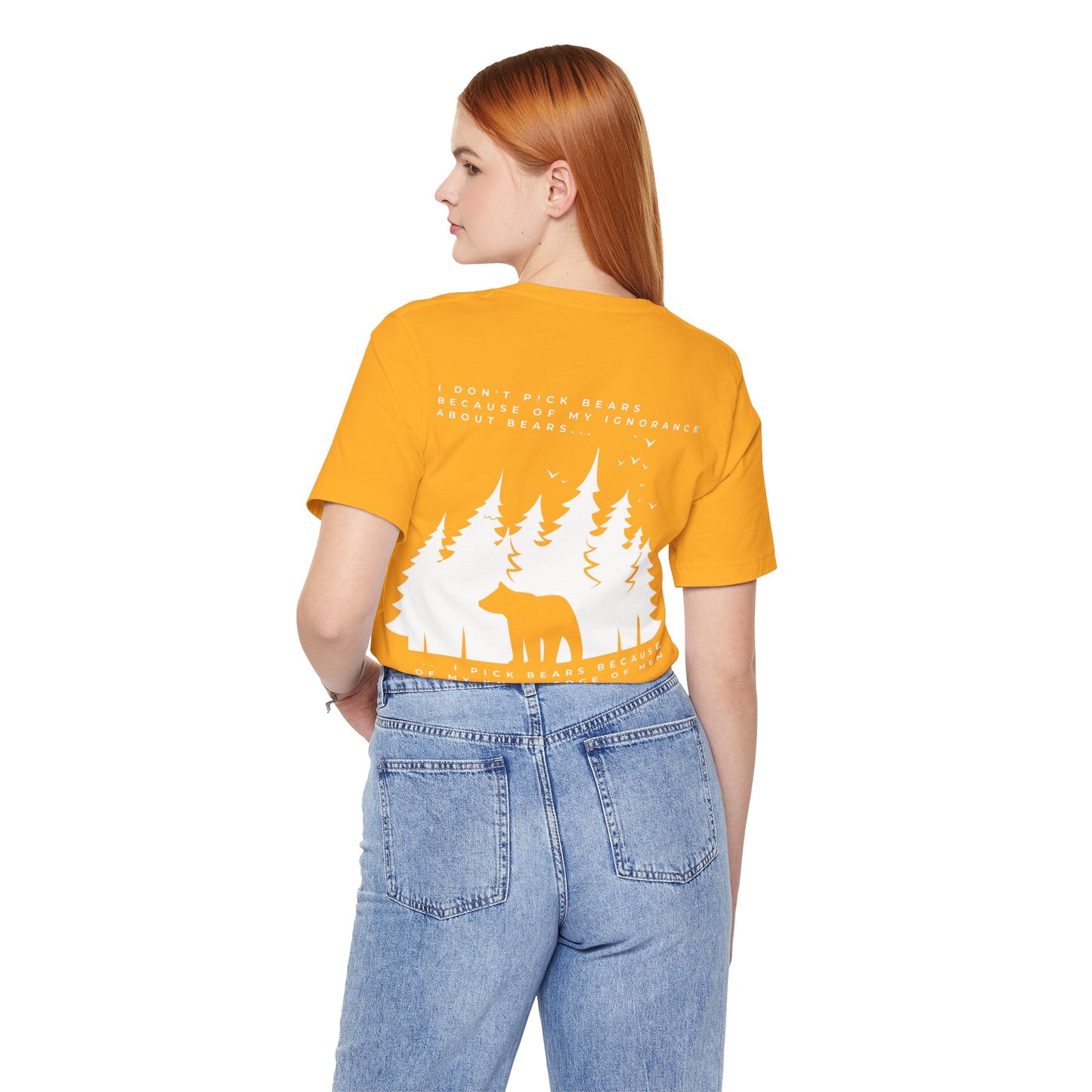 Women's Two-Sided Graphic "Team Bear" Tee - White Graphics