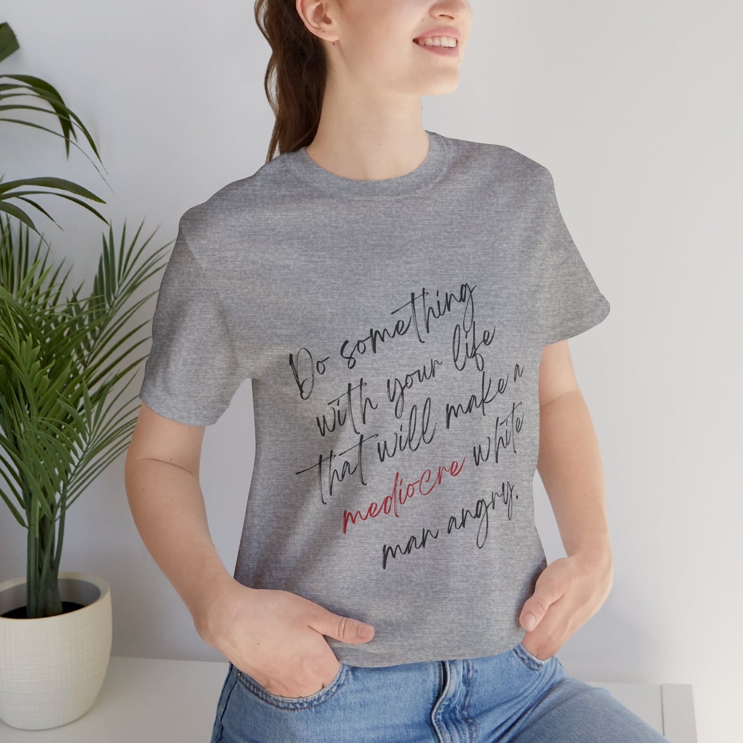 Women's Mediocre Man Short Sleeve Tee 2 - Black Graphic