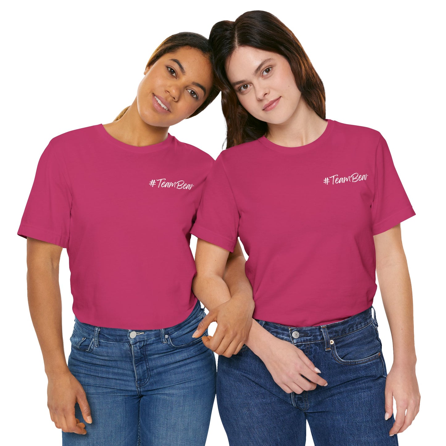 Women's Two-Sided Graphic "Team Bear" Tee - White Graphics
