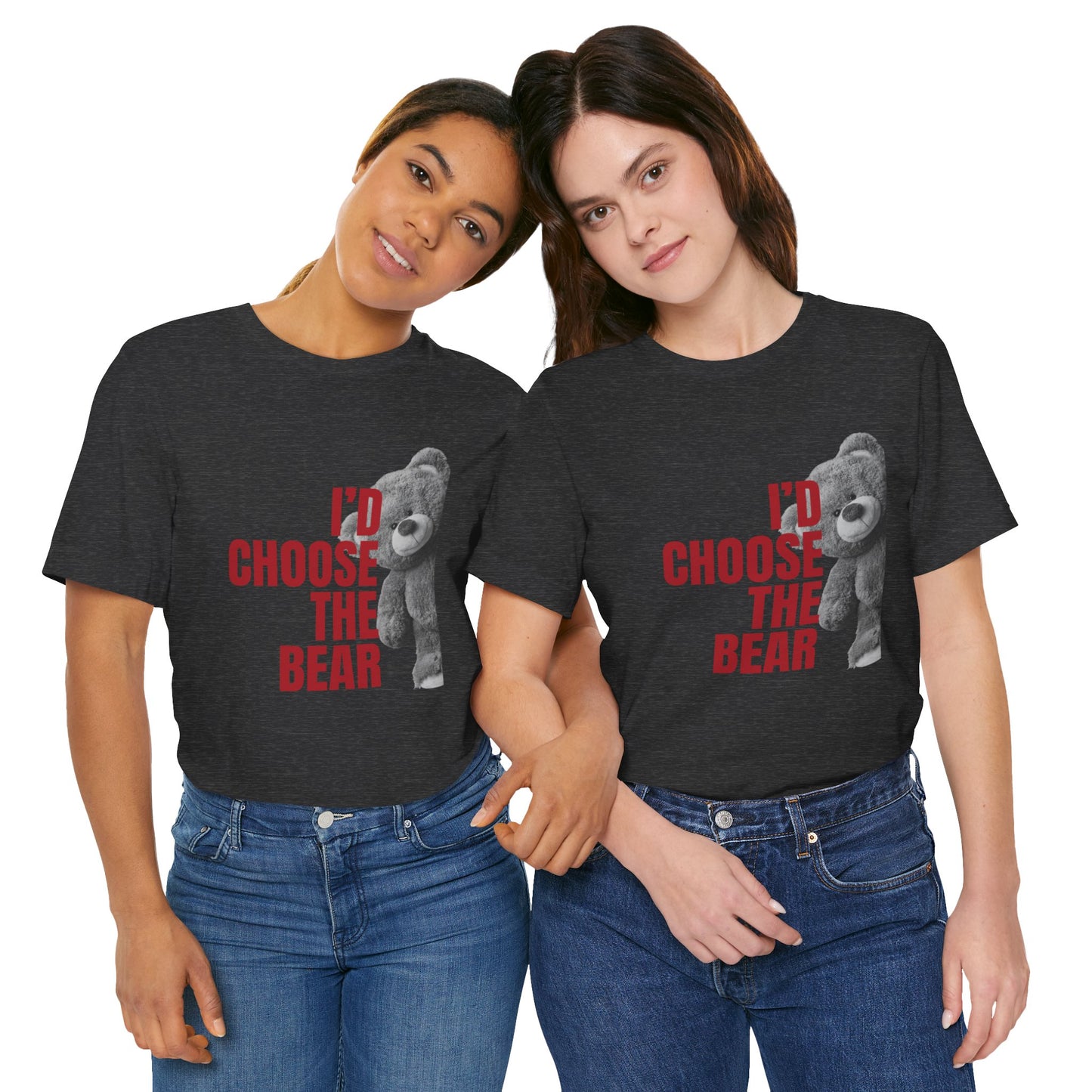 Women's Teddy Bear Tee - Red Writing