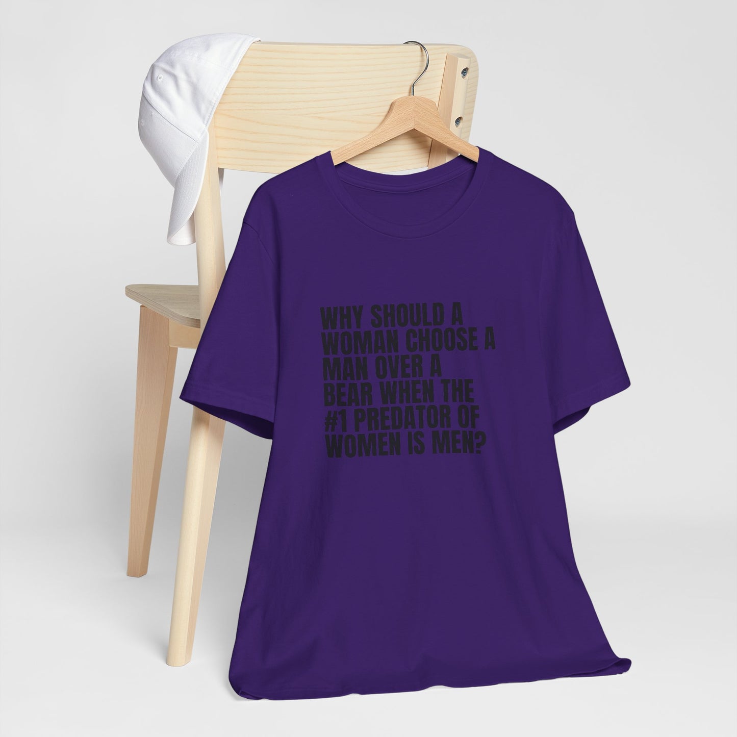 Women's Man v. Bear Tee - Black Writing