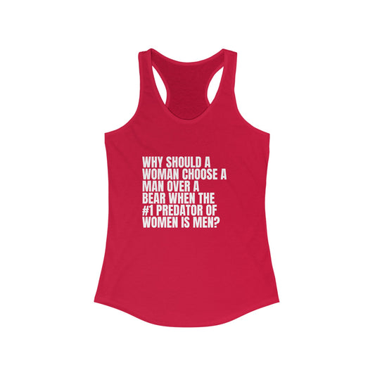 Women's Man vs. Bear Quoted Racerback Tank